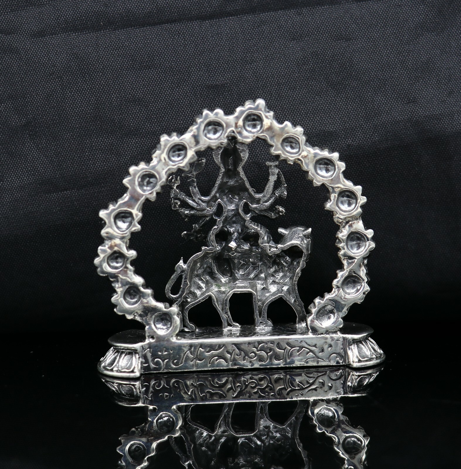 925 pure silver Goddess Gurga statue, figurine, puja article home temple art02