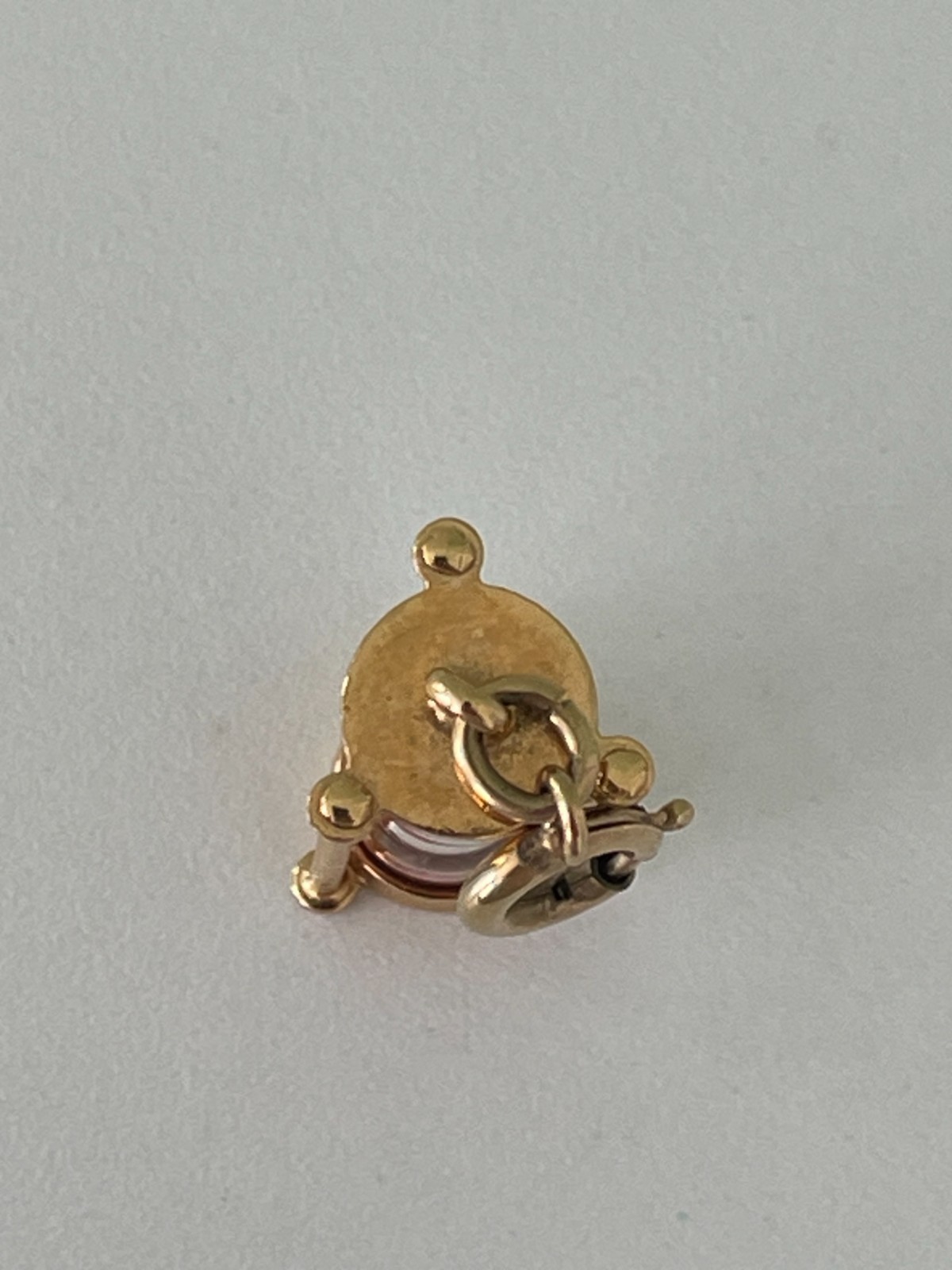 Vintage Gold Tone Mini Orange Sand Hourglass Timer Pendant Charm