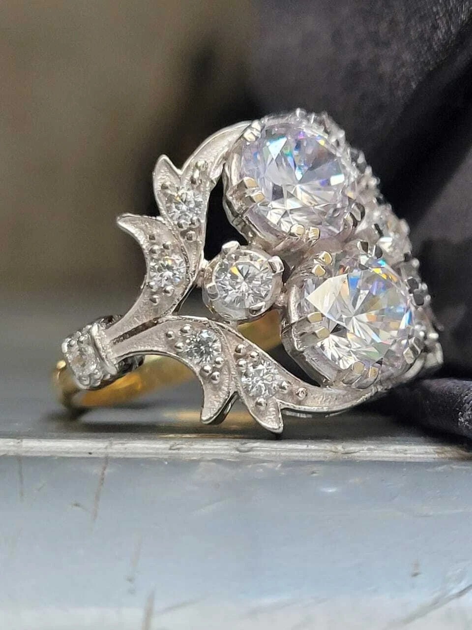 Art Deco Style 2.5Ct Round Cut Lab Created Diamond 925 Silver Engagement Ring