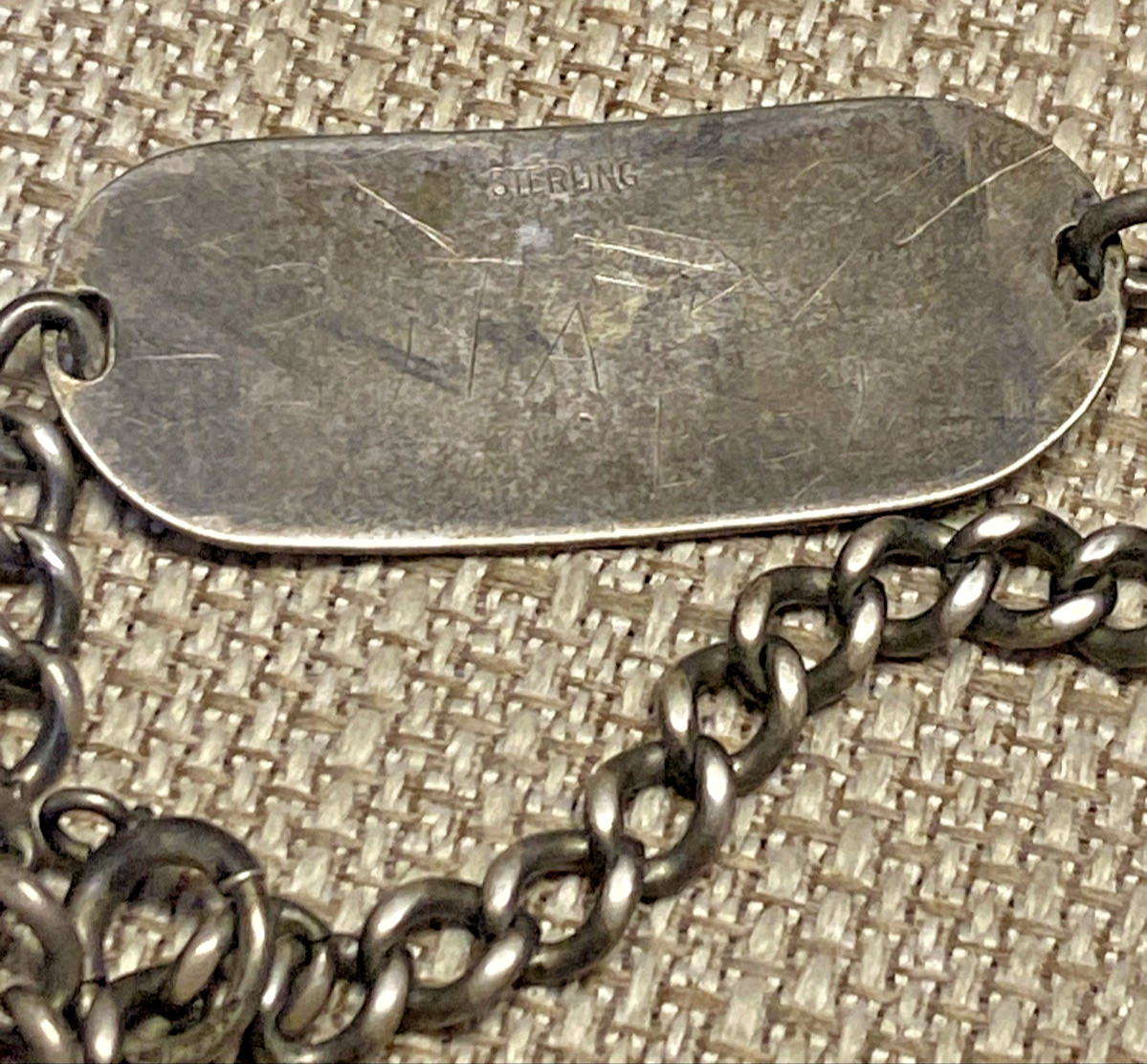 VINTAGE STERLING SILVER ID BRACELET ROBERT E PILCHER BRADLEY III 15 GRAMS