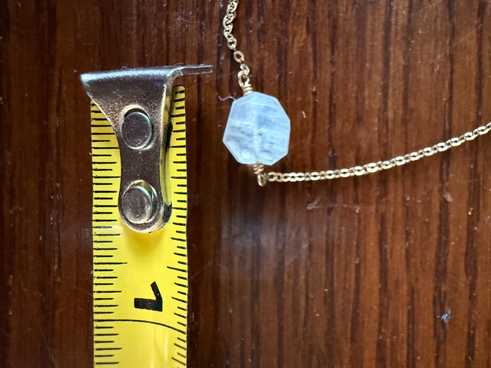 Vintage beautiful gold filled raw labradorite or opal stone necklace