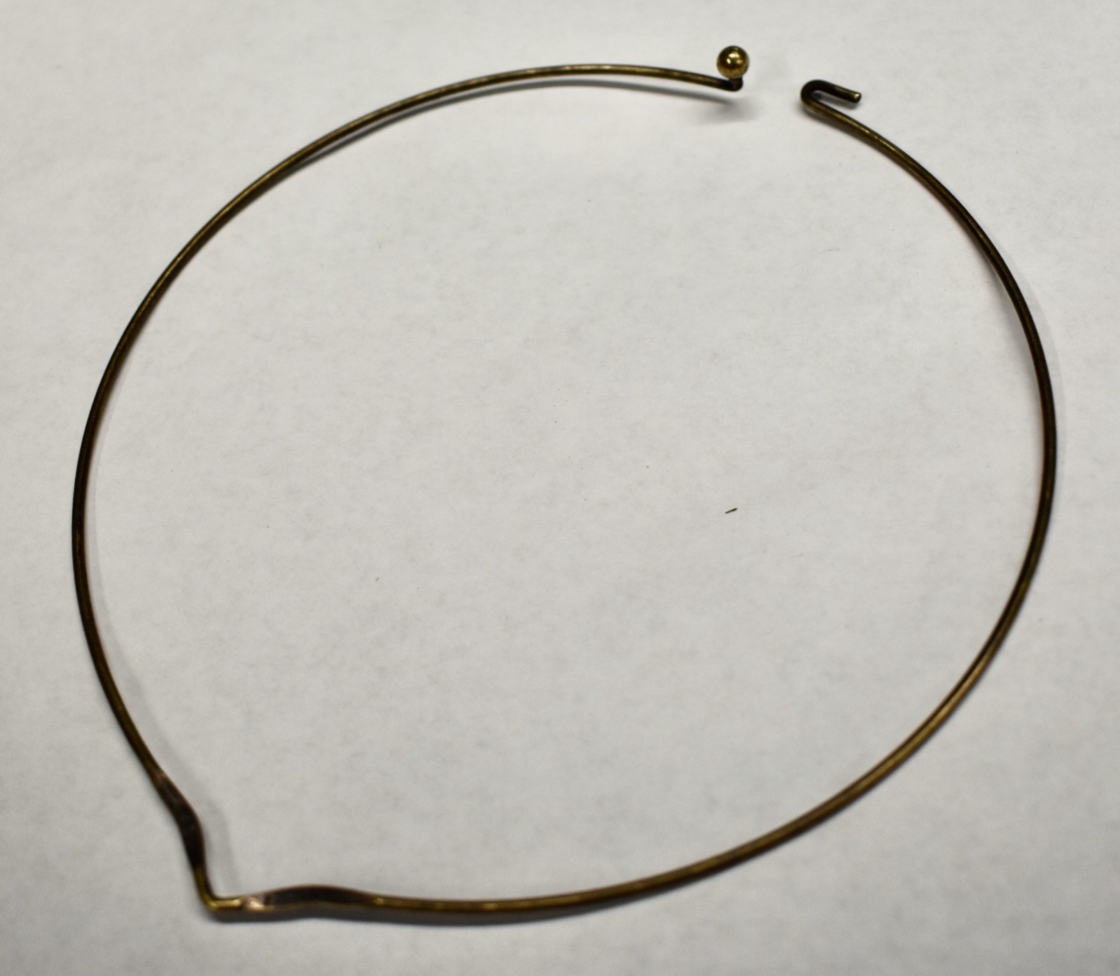 AWESOME METAL CHOKER NECK WIRE (14 gauge) brass ox plated… W HAMMERED V