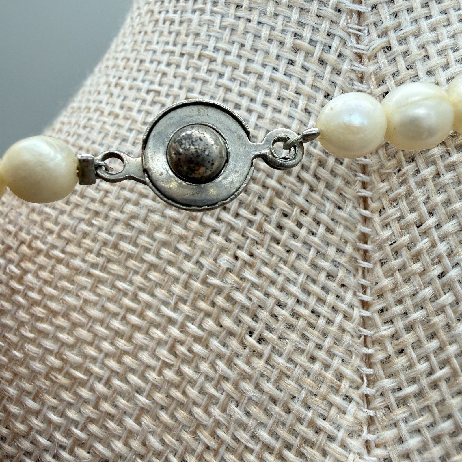 Vintage Cultured Freshwater Pearl Necklace 20” 5.7mm Push Button Clasp Strand