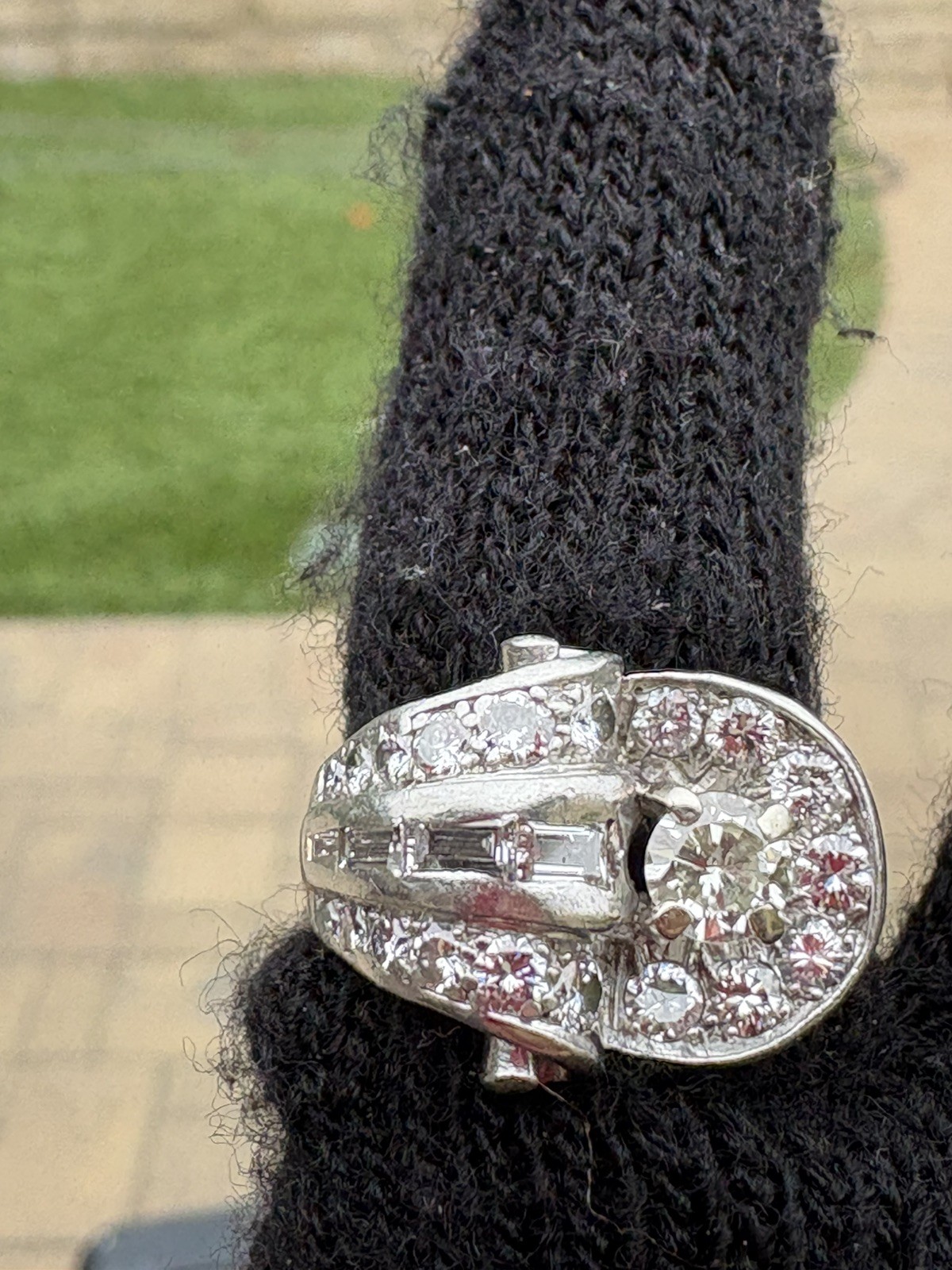Antique Art Deco 18K 11.61 grams White Gold and diamonds