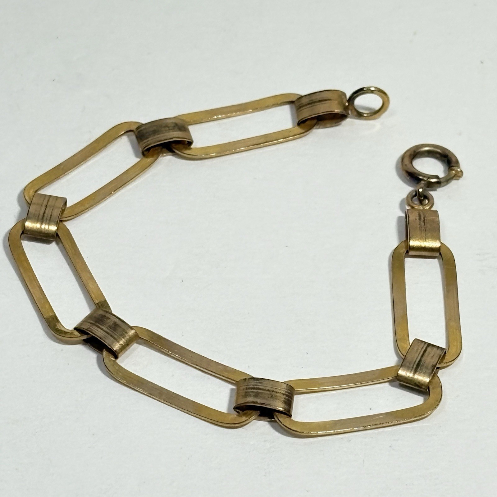 Vintage 14K Rolled Gold Plate RGP Oval Link Bracelet 6.3g 7.25″