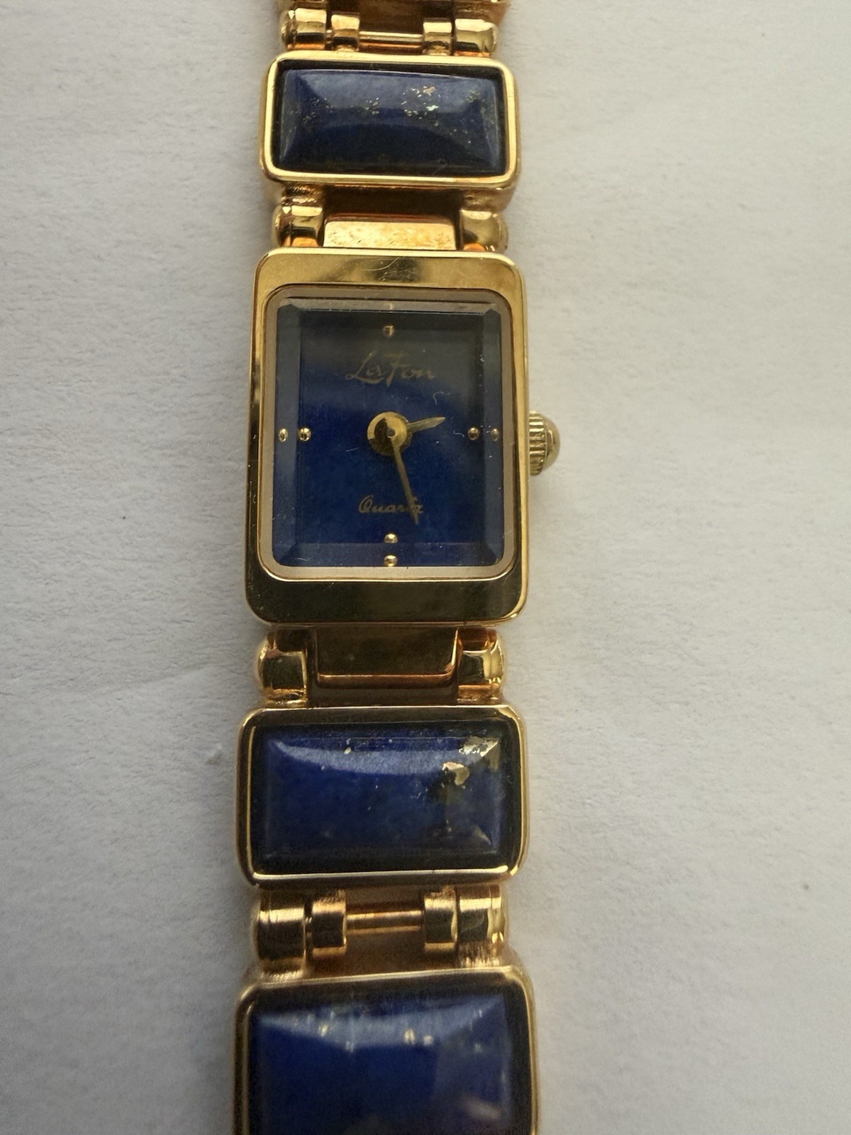 VTG 1970s Lapis Lazuli Watch/Bracelet Gold Tone Smithsonian Institution, Unused