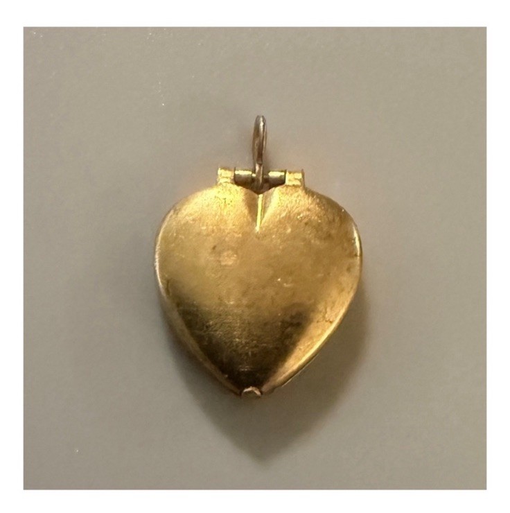 Vintage Dainty Brass Heart Locket Pendant, .75”