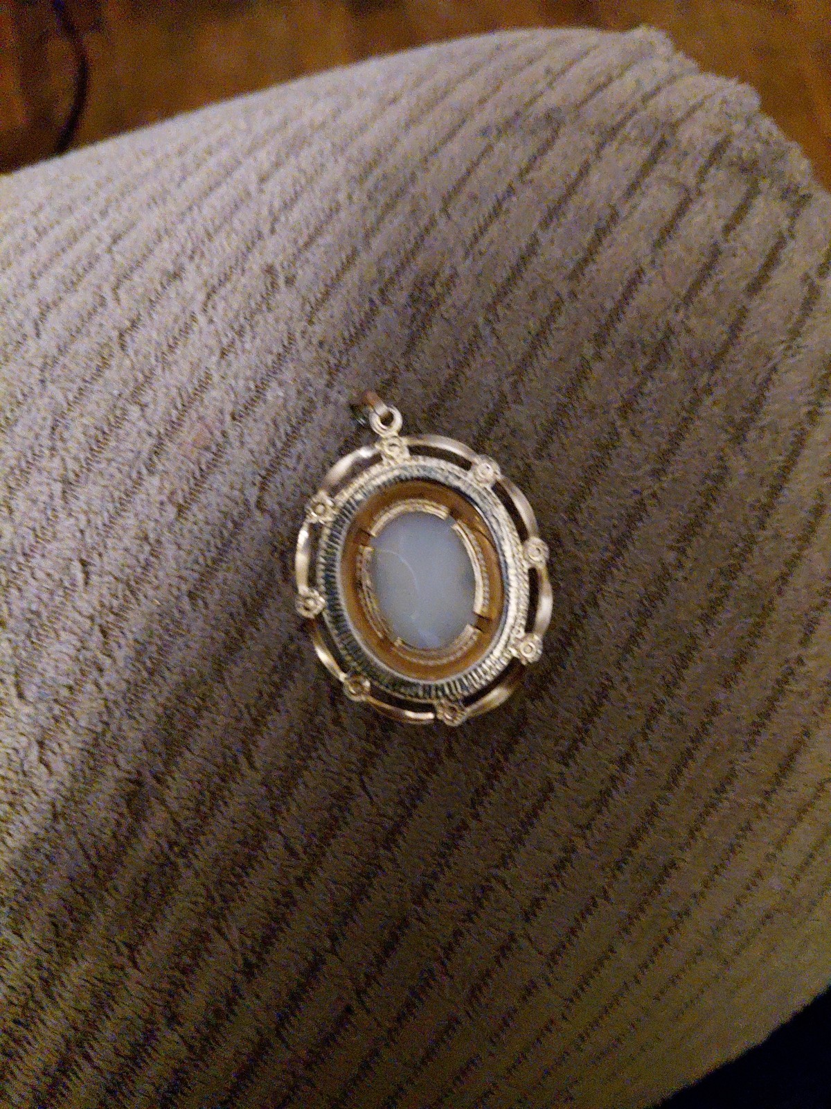 Antique gold cameo with seed pearls necklace Charm