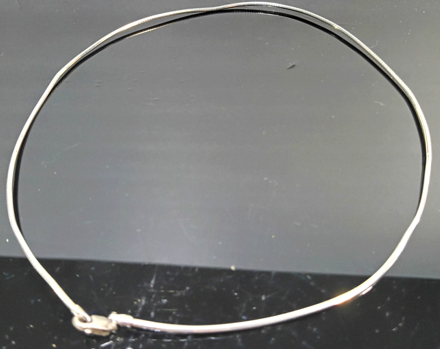 Vintage 925 Sterling Silver 16 Inch Wire Necklace With Claw Clasp