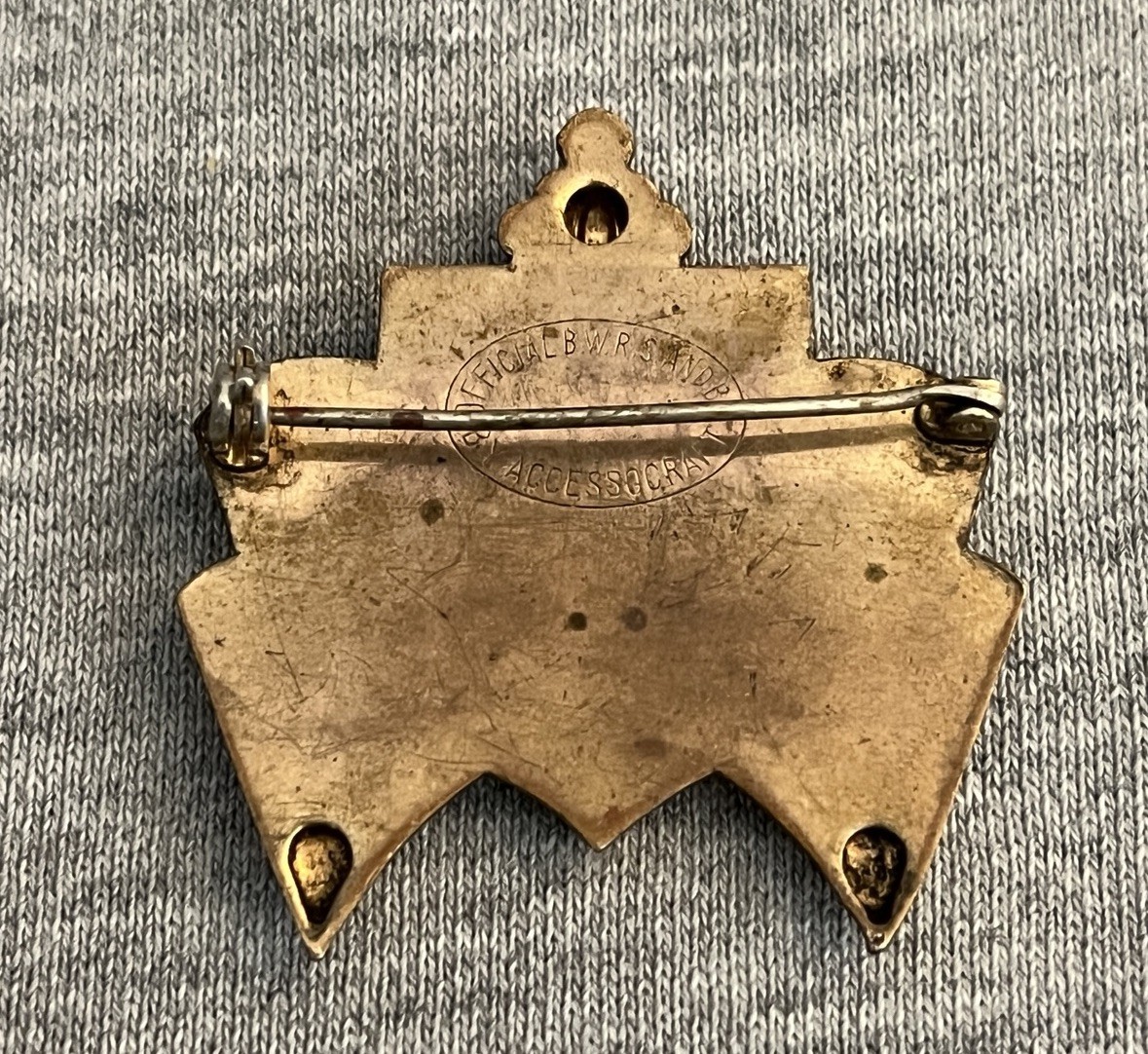 WWII War British Relief Society Pin Enamel 1940 Vintage Brooch Lion Shield Crest