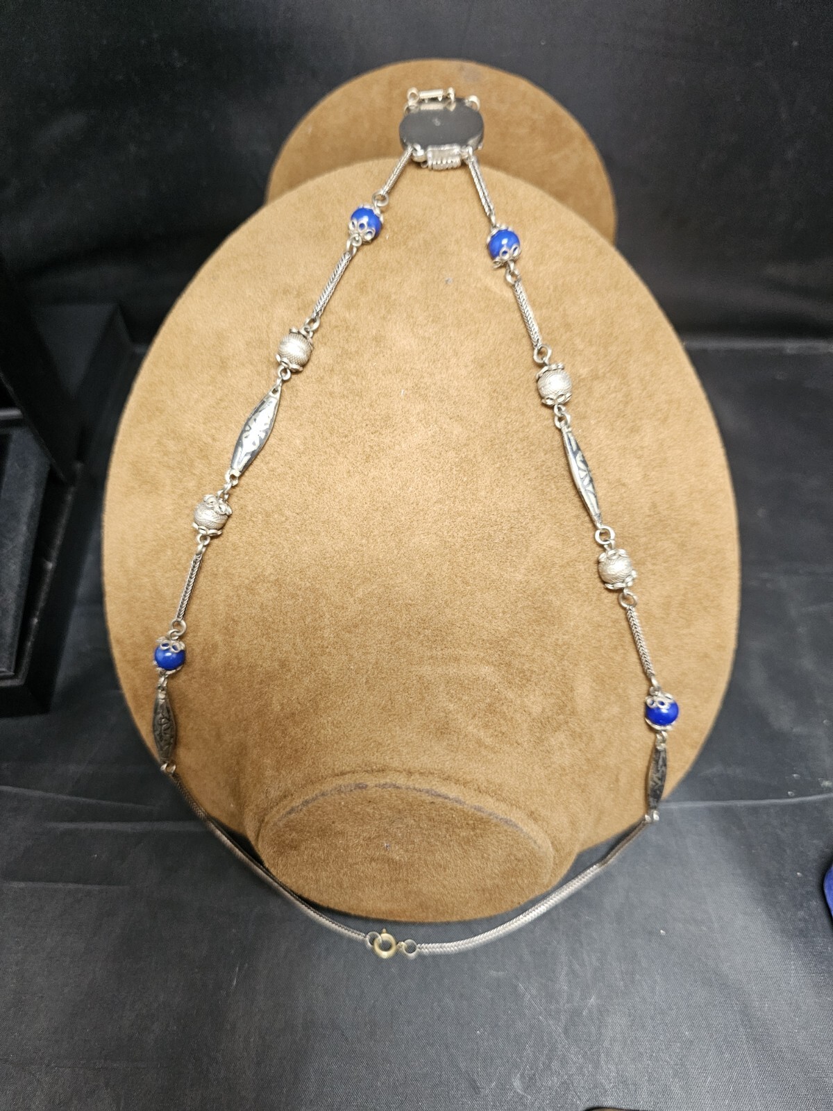 SILVER 800 TURQUOISE NECKLACE VINTAGE JEWELLERY COLLECTABLES GIFT