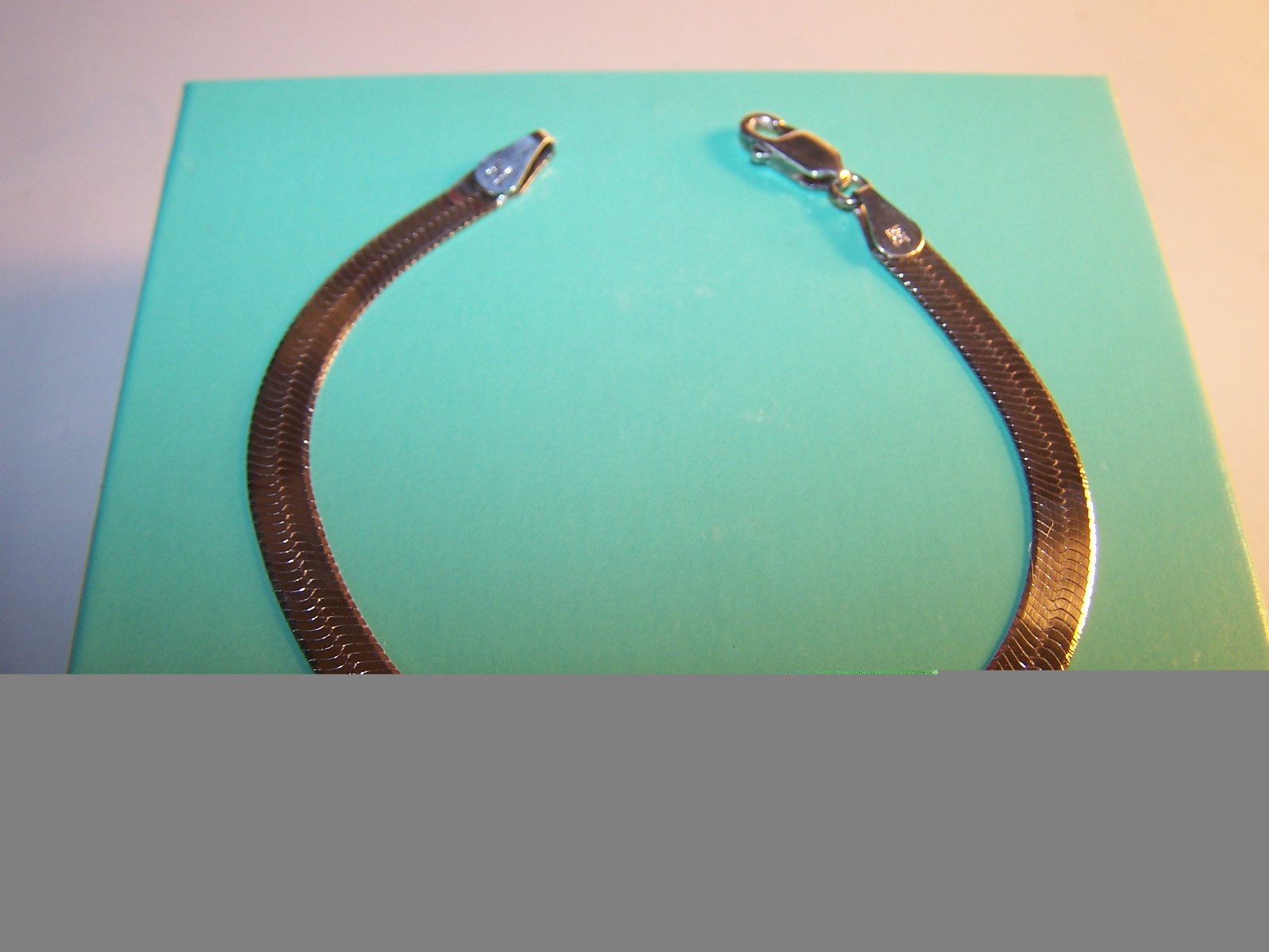 VINTAGE ESTATE ITALY DESIGN 6MM HERRINGBONE STERLING SILVER BRACELET 7″ SIGNED