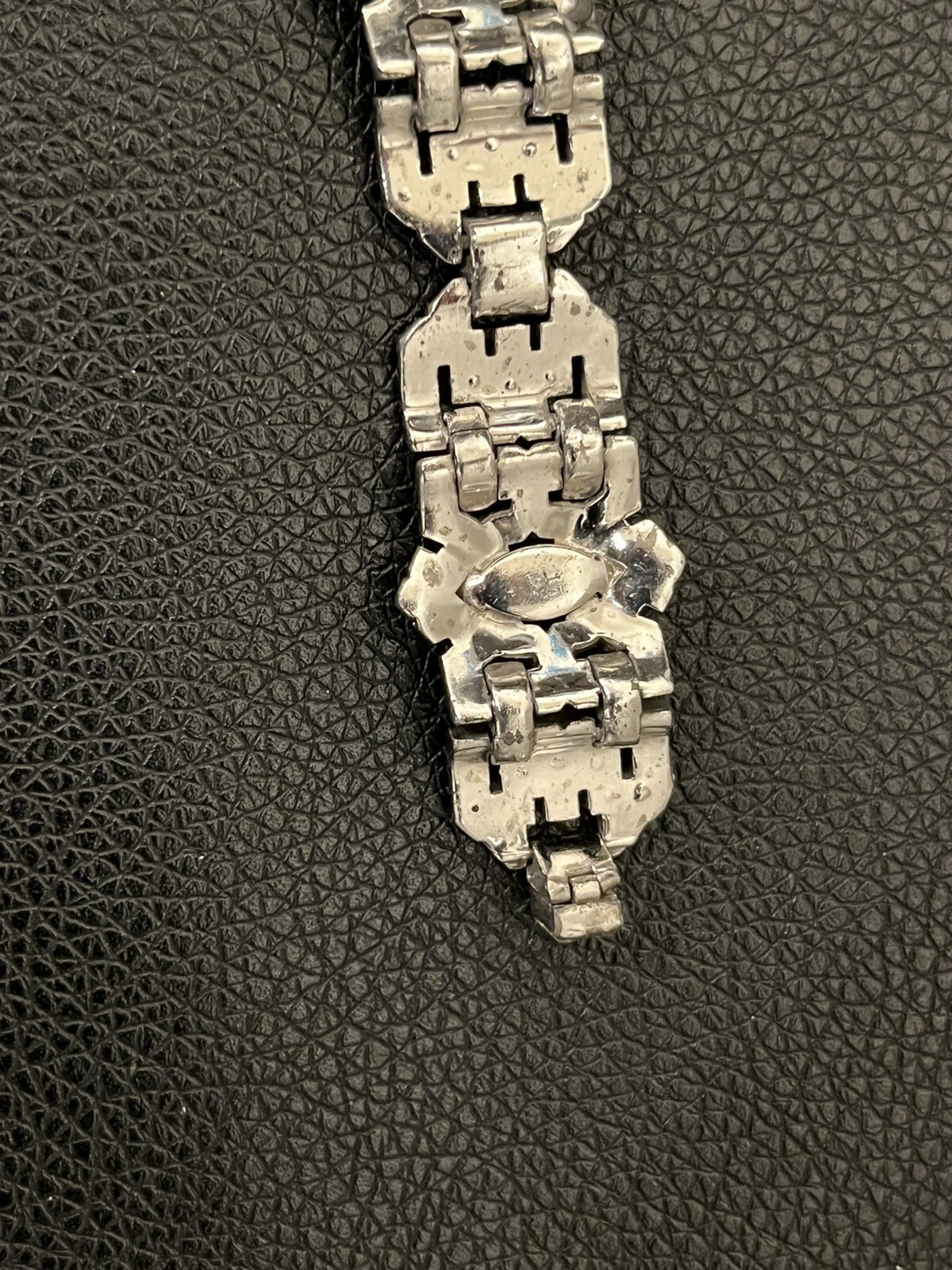 KTF TRIFARI 1930’S BRACELET Art Deco Wide Pave CLEAR Rhinestone Baguette 7.25