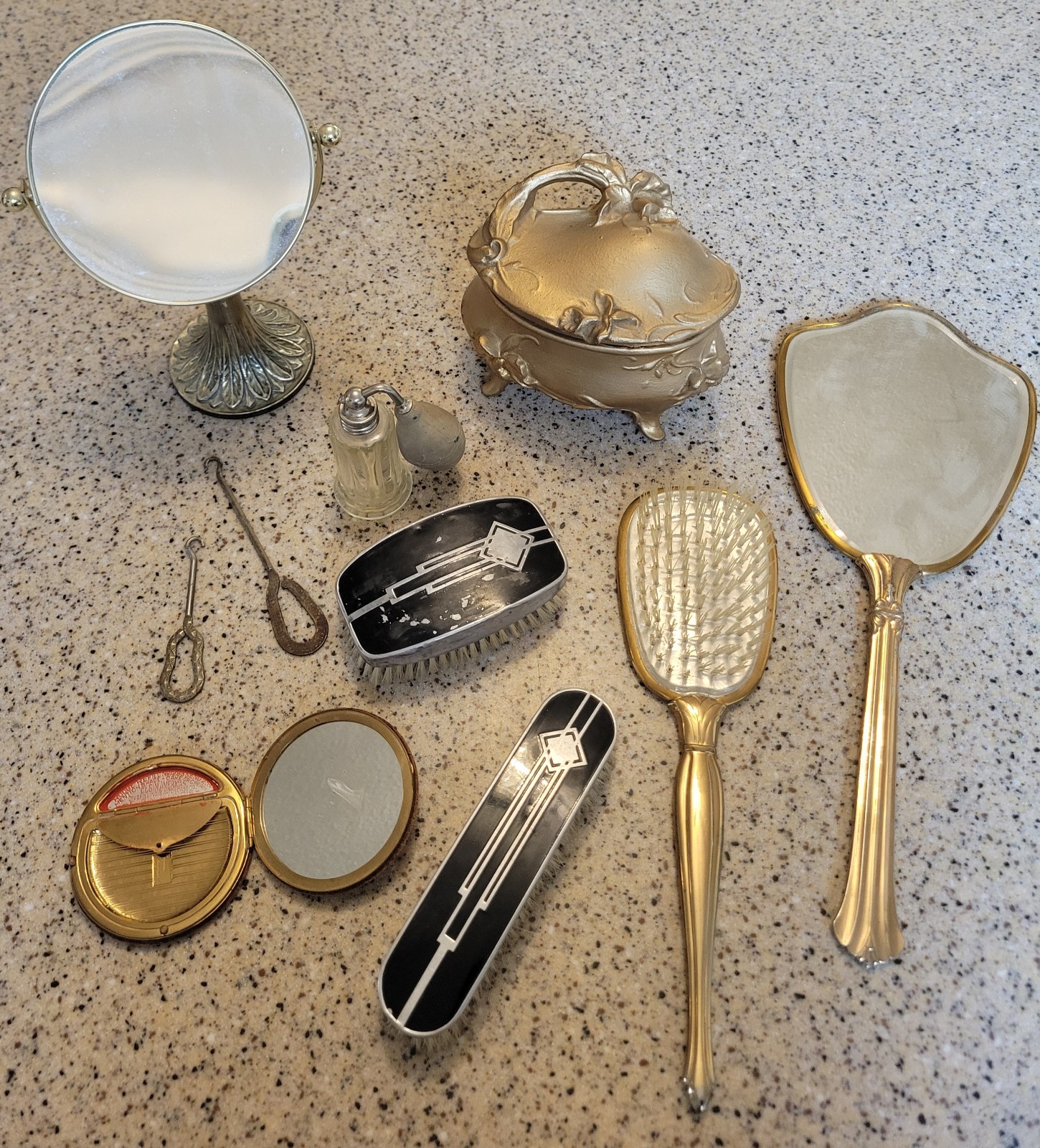 Antique Womens Vanity Set Lot (10)
