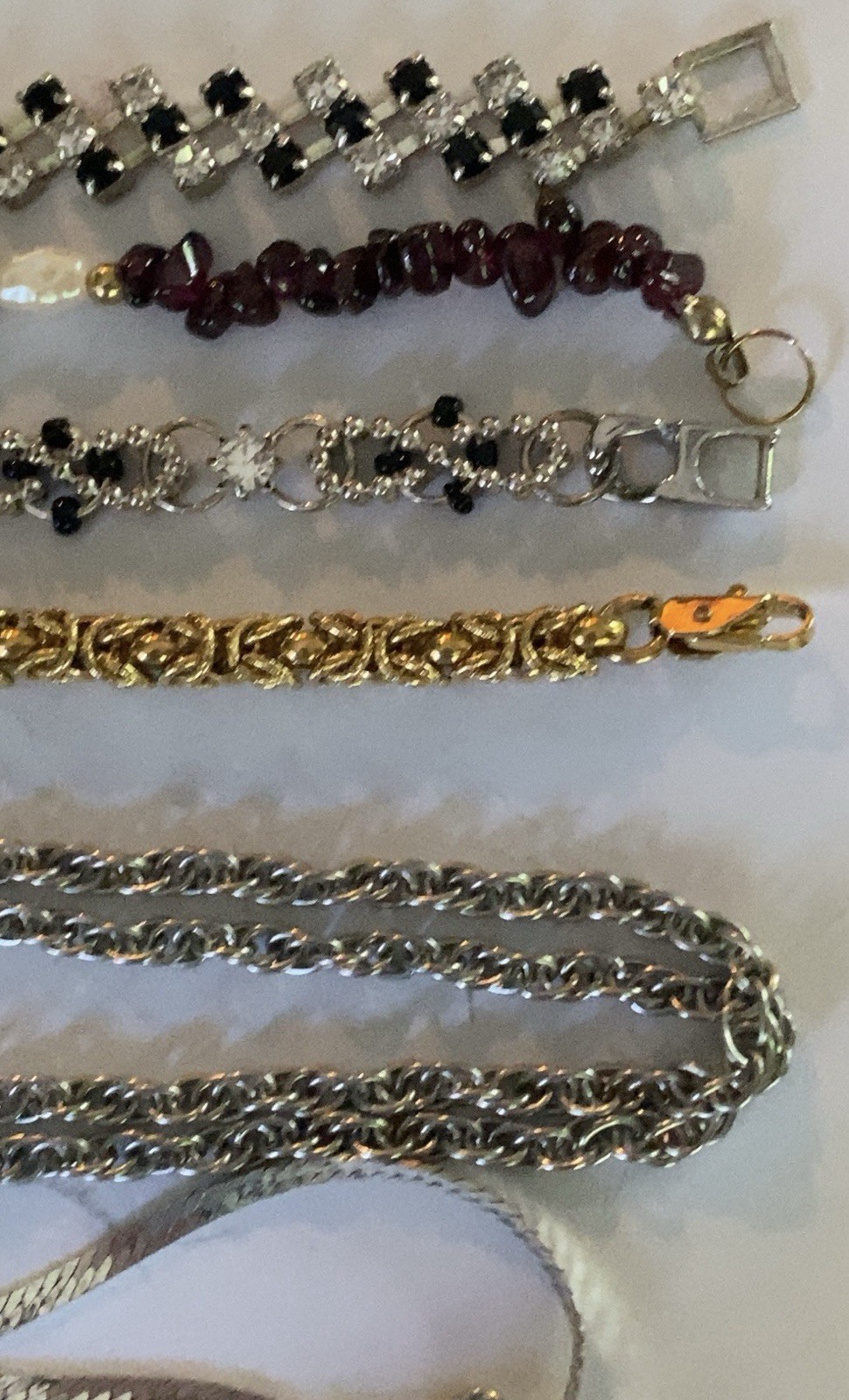 Vintage Jewelry Lot ~ Wearable ~ 16 Items ~ Bracelets Chain Brooch Pin Ring Clip