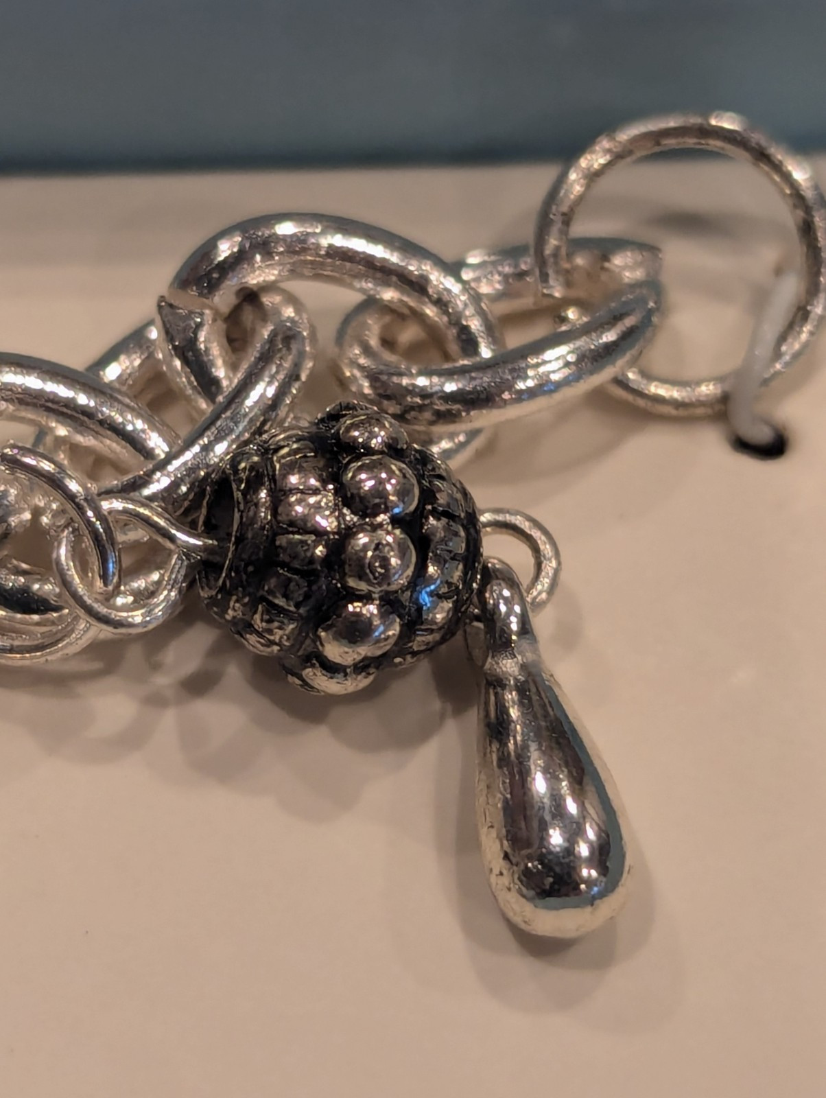Vintage Religious Cross Charm Bracelet Set With Earrings, Nickel Free 7 1/2″
