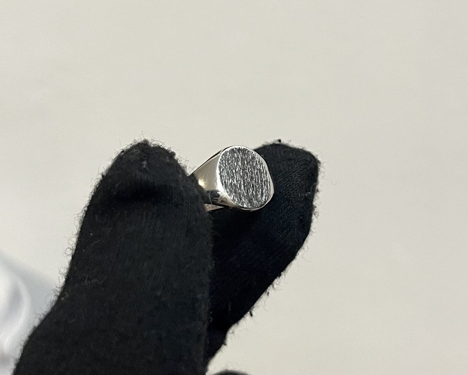 Sterling Silver Plain Signet Ring Large 10.2mm Sz 4.75 No Monogram Victorian
