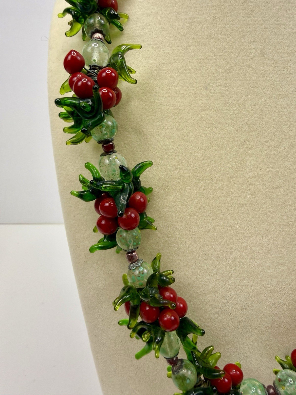 Vintage 1950’s Venetian Murano Glass Multi Color FRUIT SALAD Cluster Necklace