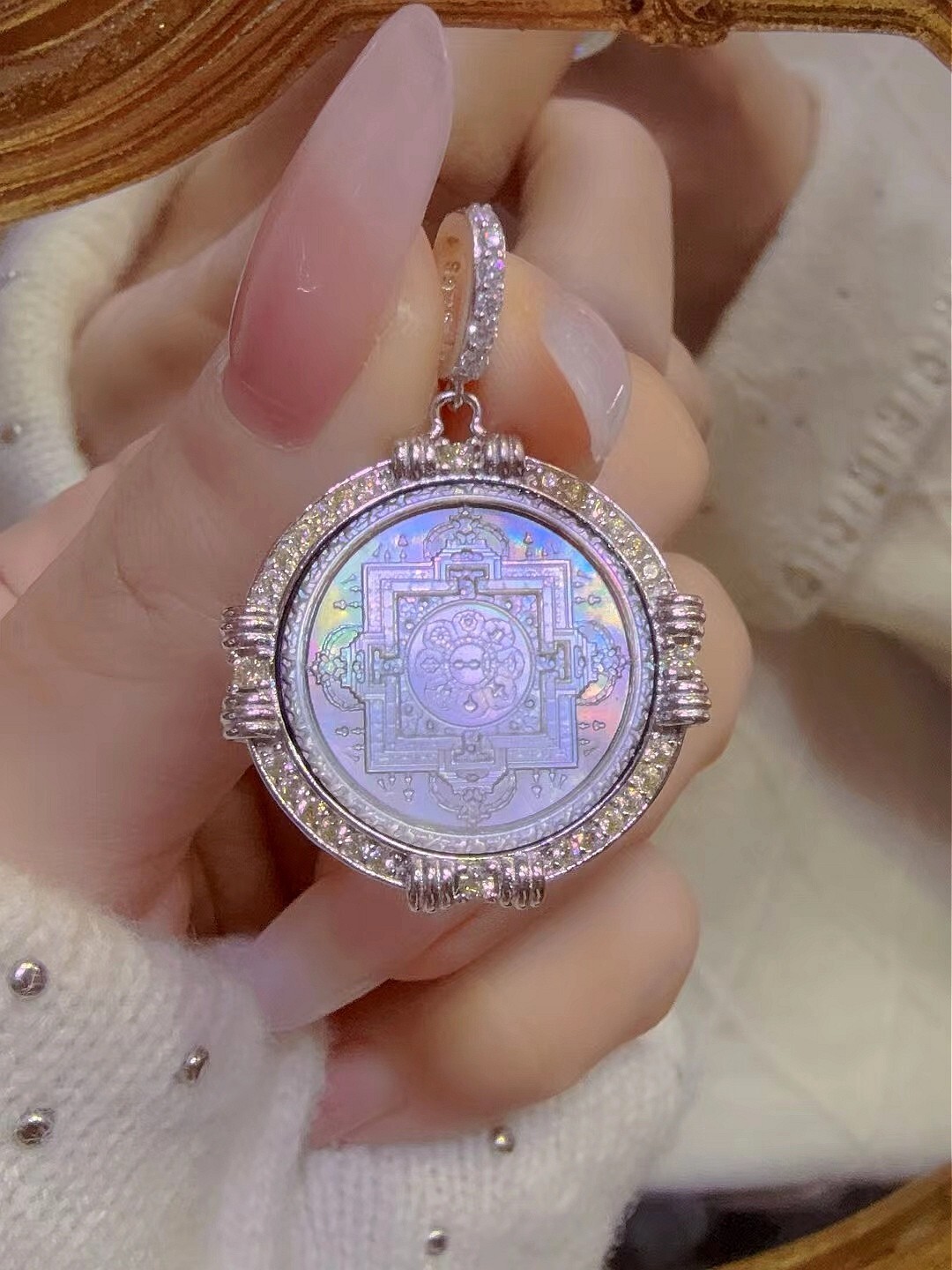 Antique style Cameo Pendant 925 Silver plated Vintage Necklace Estate Jewelry312