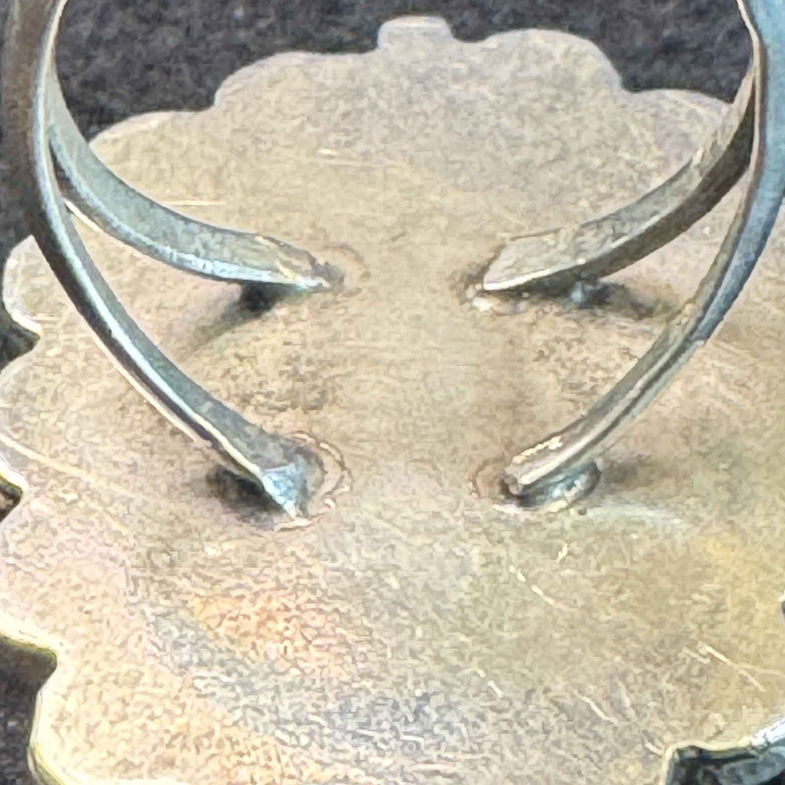 Stunning Vintage Estate Silver Abalone Oval Statement Ring Scalloped Size 7.75
