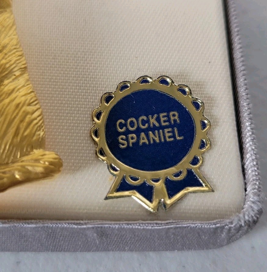Vintage Gold Toned Metal Cocker Spaniel Dog Pin Brooch Jewelry