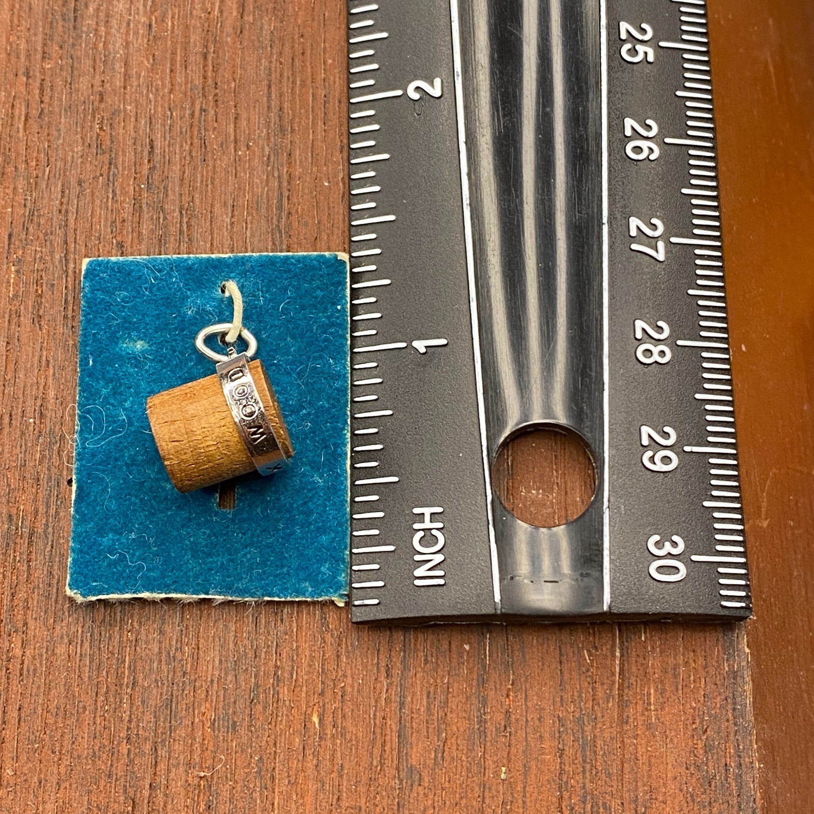 Vintage 925 Sterling Silver “Knock on Wood” Good Luck Pendant Bracelet Charm