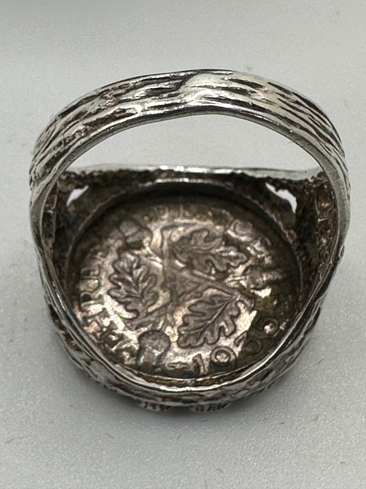 1935 Silver Three Pence Coin Ring
