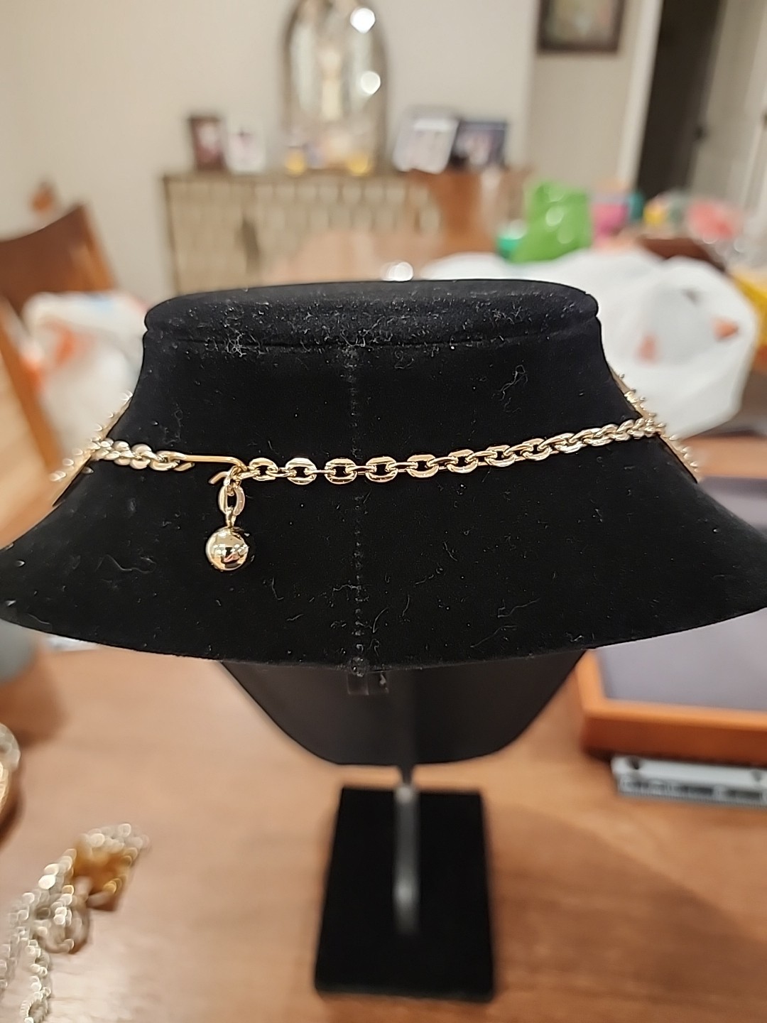 Gold-tone Multi Strand Chain Necklace. 12 Inches In Length With 4 Inch Extender