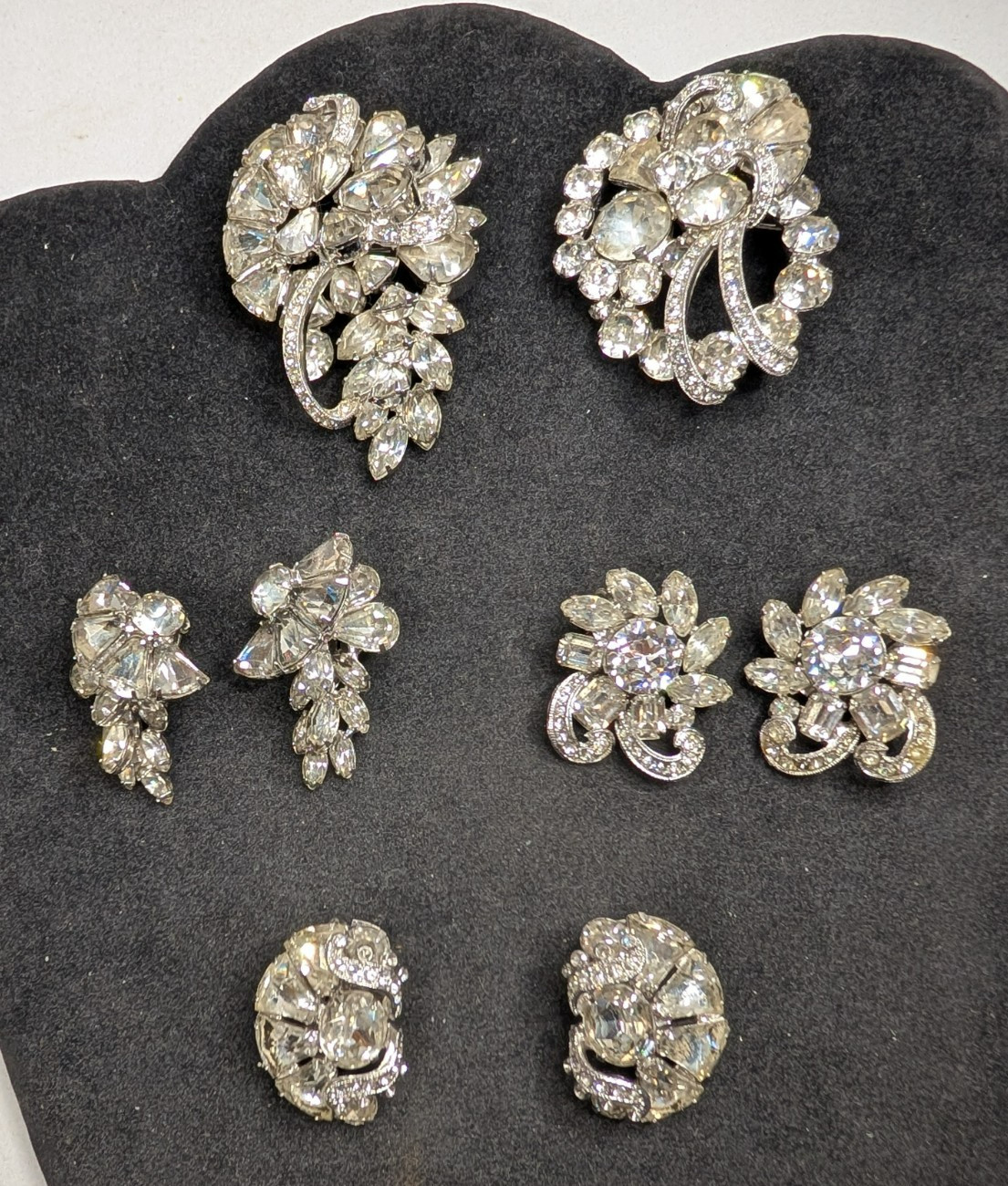 Vintage Lot Of Eisenberg Jewelry -All Signed Rhinestones Assorted Sizes