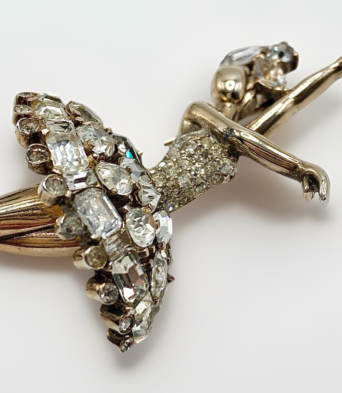 Vintage Crown Trifari Alfred Philippe Symphony Ballerina Rhinestone Brooch