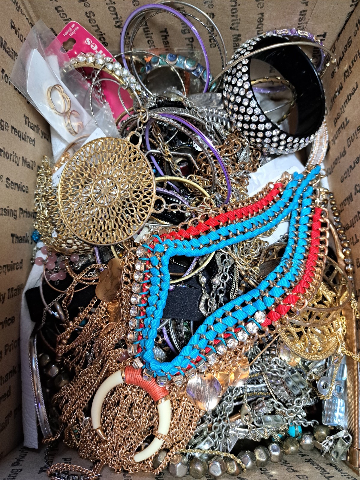 8 Pounds 4 Oz Old Jewelry Lot VTG To Now Junk, Wearable, Craft-Tangles Huge