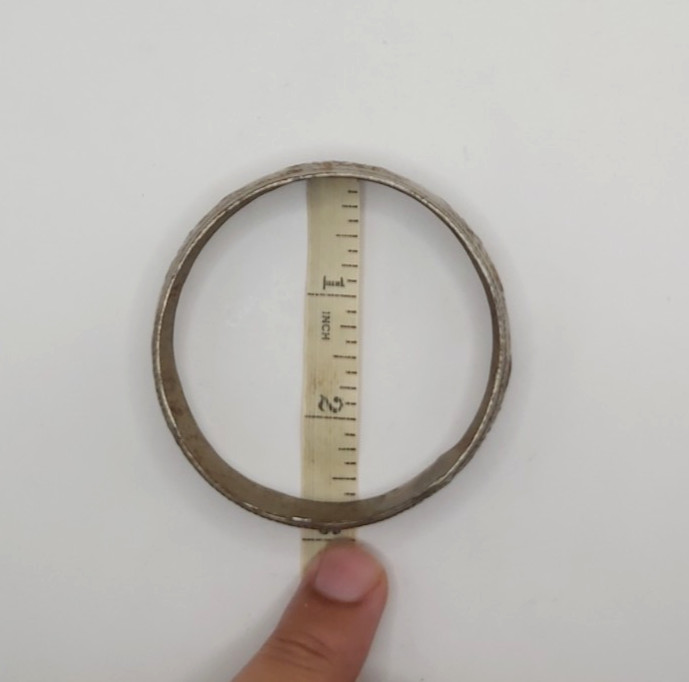 Vintage Moroccan Berber Bangle Bracelet Ethnic Tribal White Metal Carved Cuff