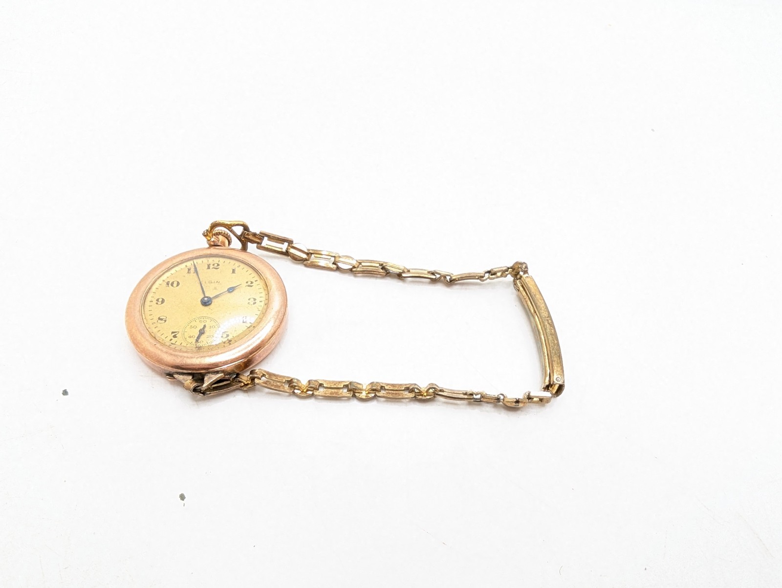Antique 1920’s Elgin Transition Pocket Watch 12k GF Art Deco WORKS