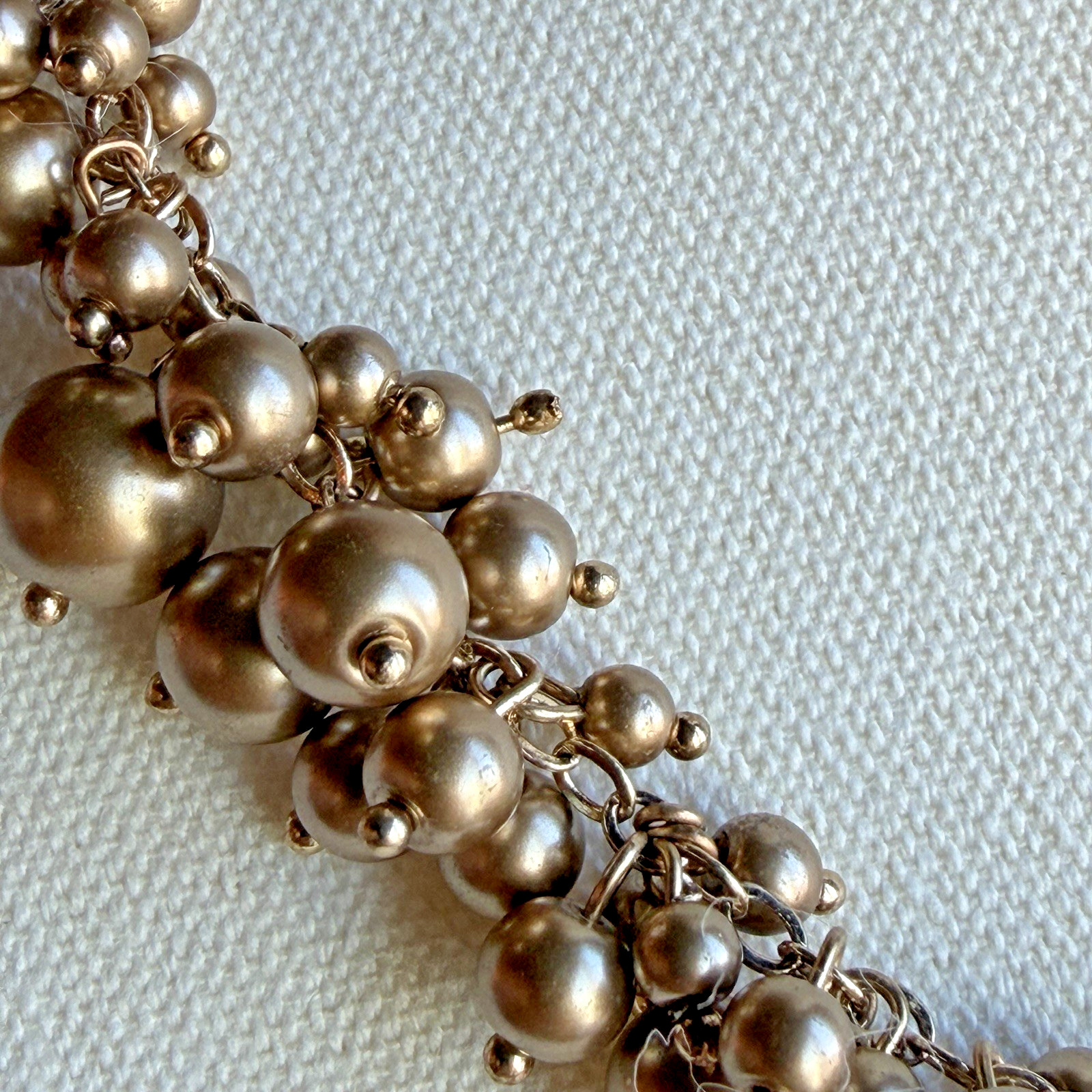 Vintage Premier Designs Necklace Champagne Bubbles Bronze Color 16-20 in Cha Cha