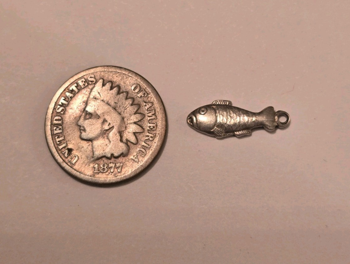 Swedish Fish 835 Sterling Silver Tiny Charm Pendant