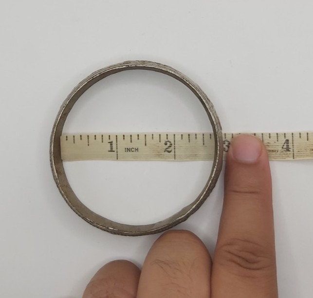 Vintage Moroccan Berber Bangle Bracelet Ethnic Tribal White Metal Carved Cuff