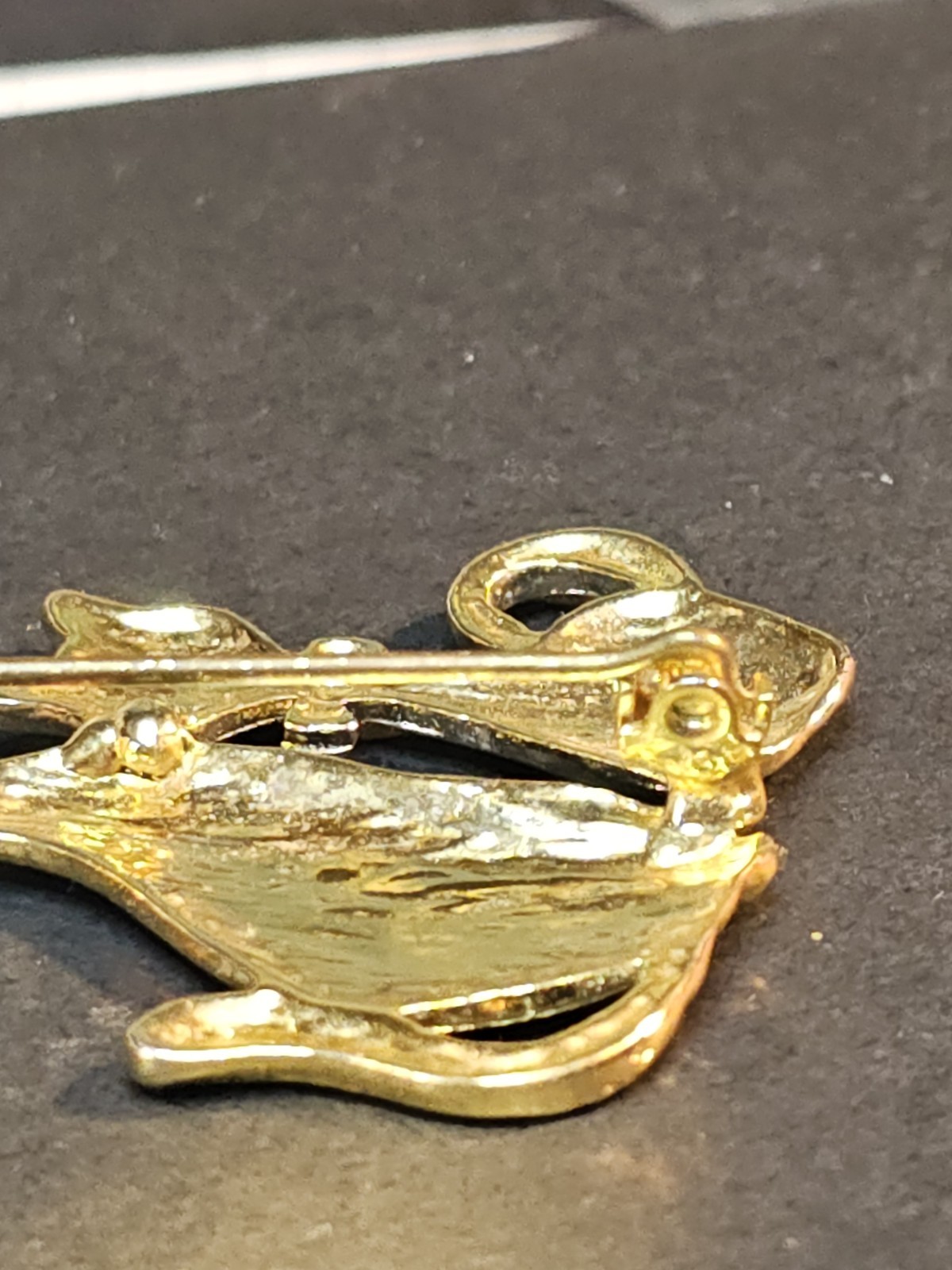Vintage Brooch Gold Silver Tone Cat Kitten Siamese Mother Baby Pin Feline Love