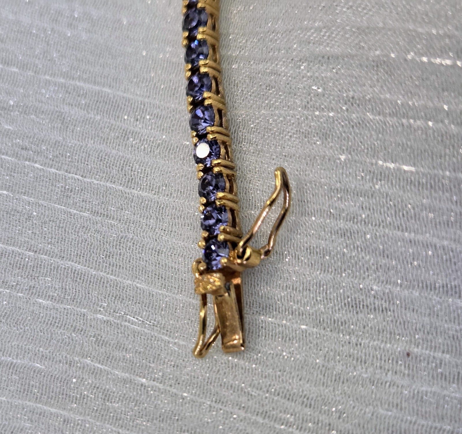 JOAN RIVERS Vintage Purple Lavender Crystal Rhinestone Tennis Bracelet 7.5″