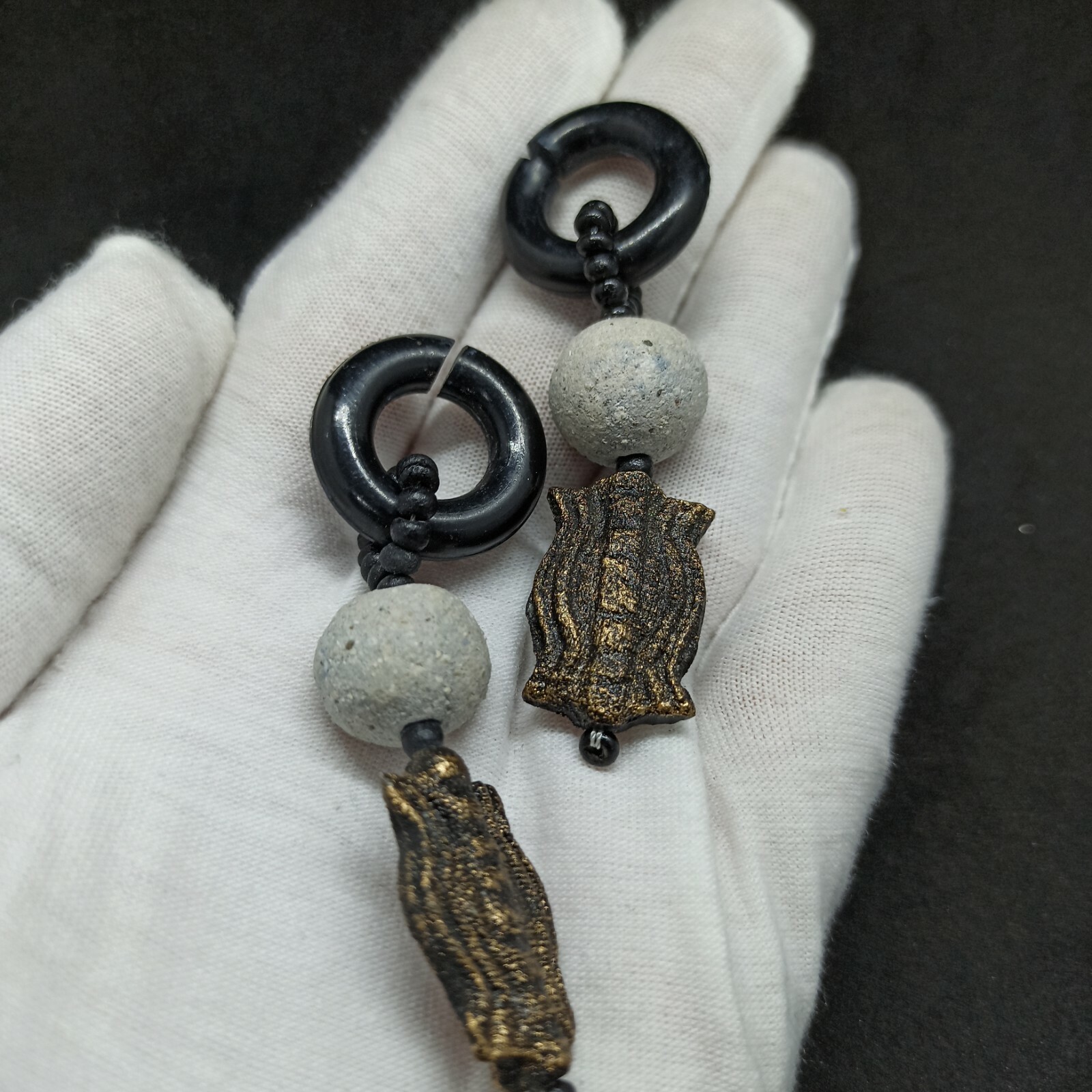 Authentic Vintage Bohemian Earrings Long US No Holes Clip Hoop Hippie Lightweigh