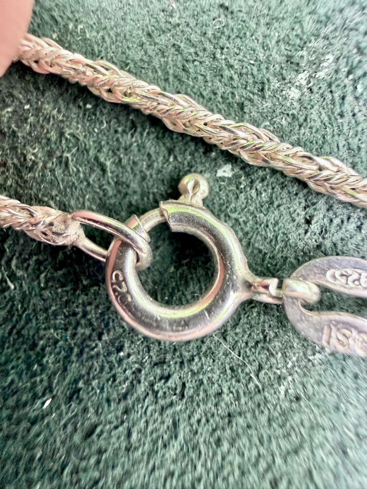 Vintage 7″ 925 Italian ISC sterling silver bracelet w/large puffed heart — B