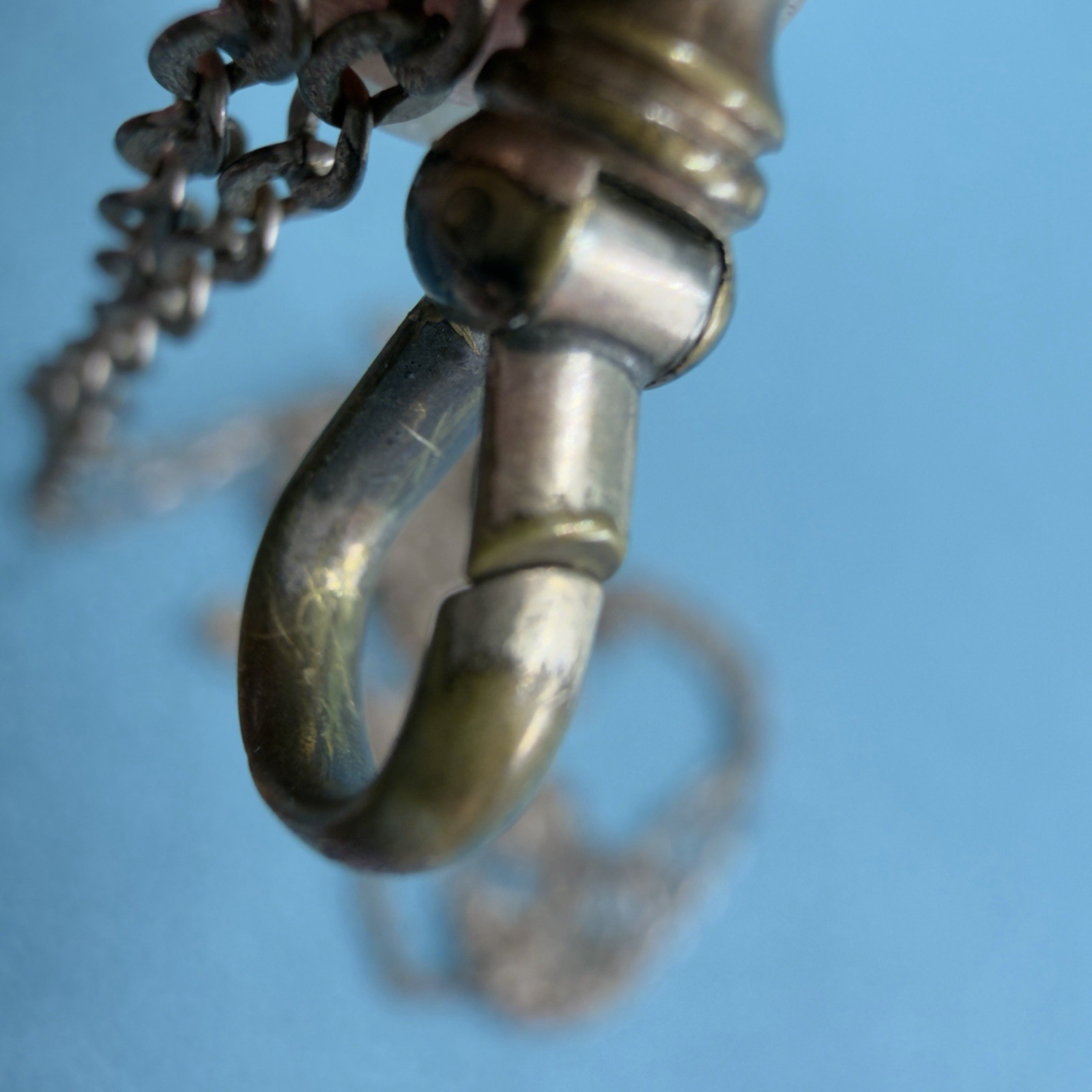Victorian Antique 10K SOLID GOLD Pearl Turquoise SLIDE 48 GF Watch Chain D&C Fob