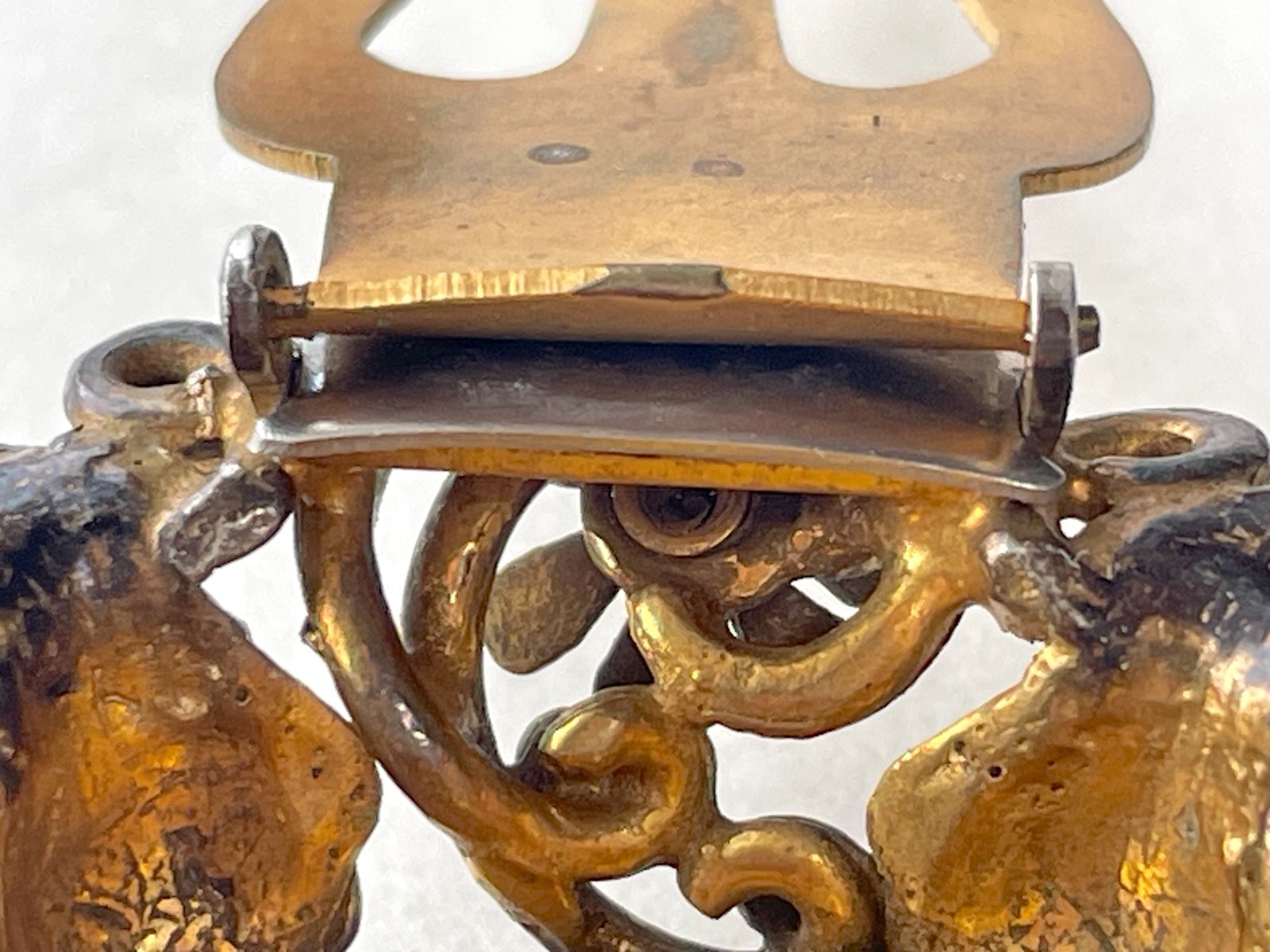 Victorian Clip Brooch | Massive Faux Citrine in Goldtone Metal – Astonishing!