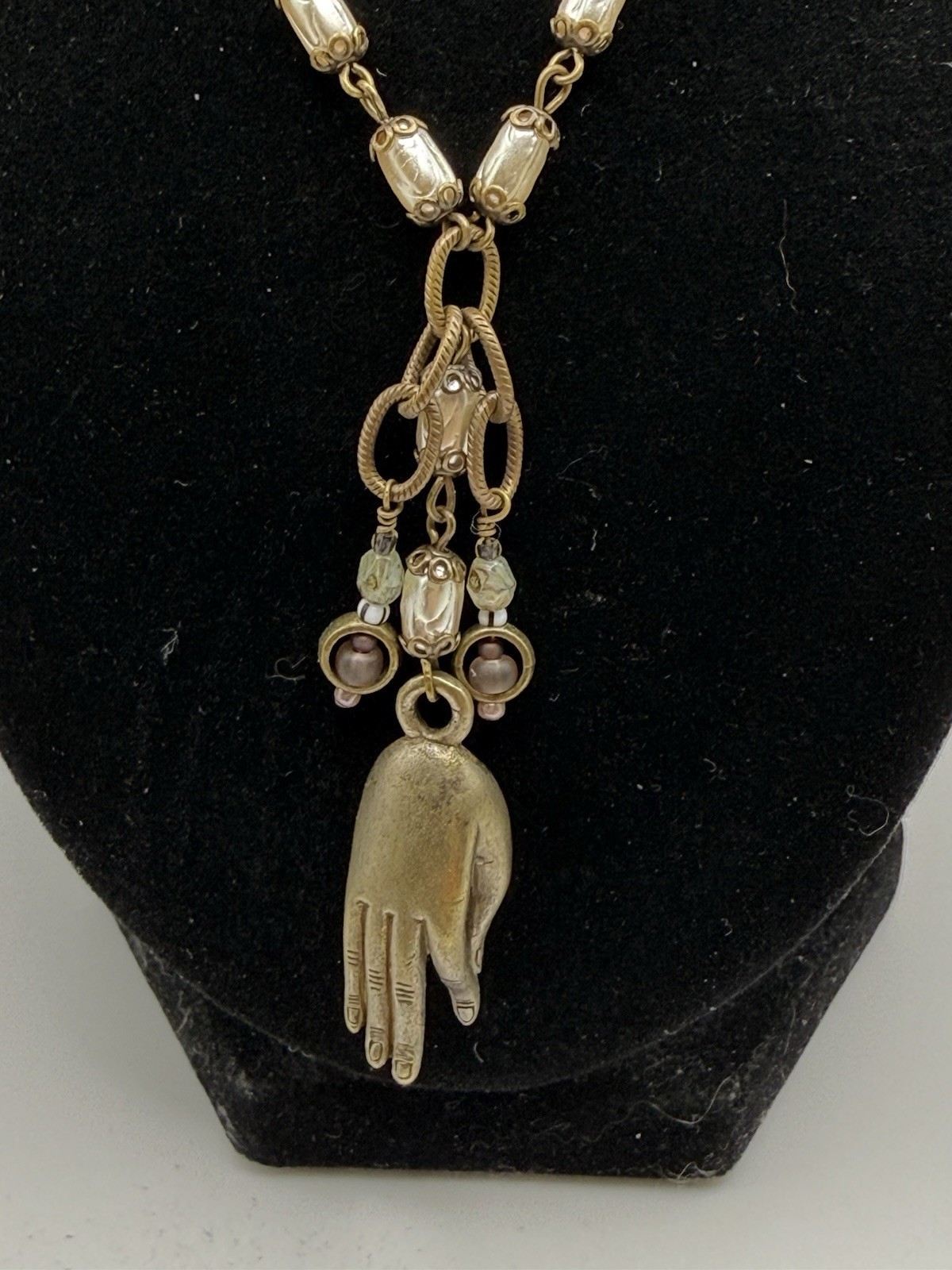 Reproduction Of Victorian Hand Necklace 22” Plus 3” Extender