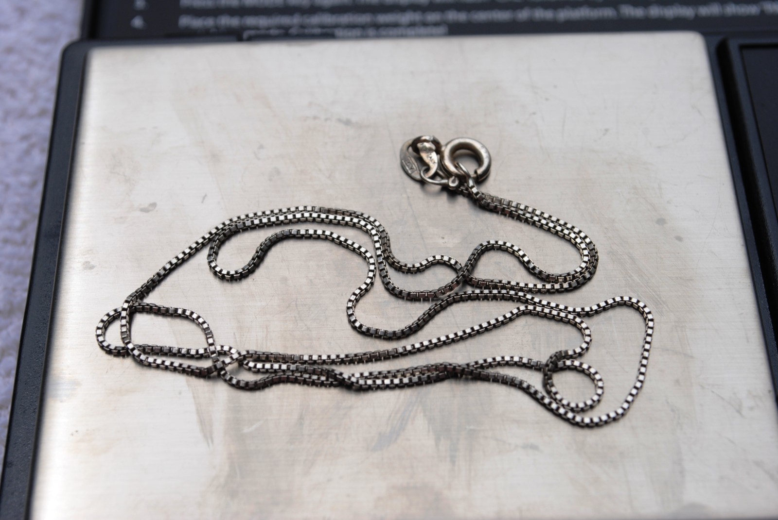 Vintage Box Chain Sterling Silver 925 necklace 18″ 2 grams AGI Italy
