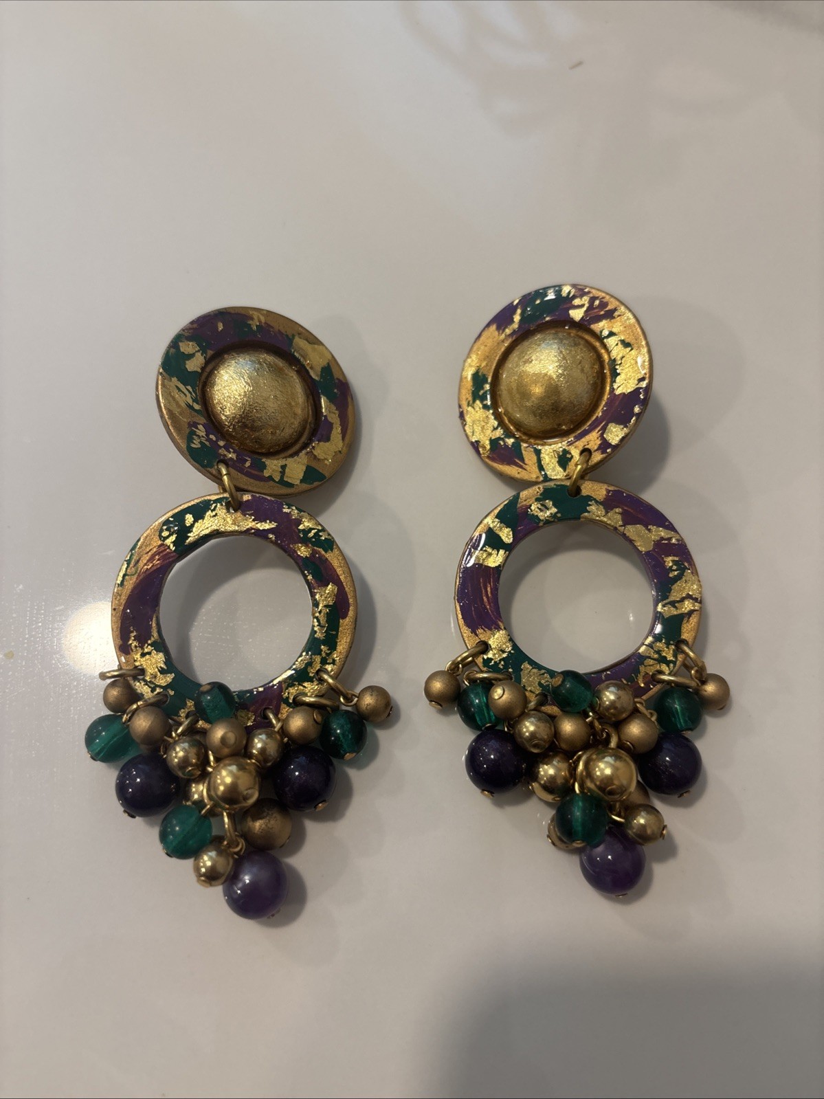 Ikarami Designer Haute Couture Dangle Drop Clip Earrings LargE