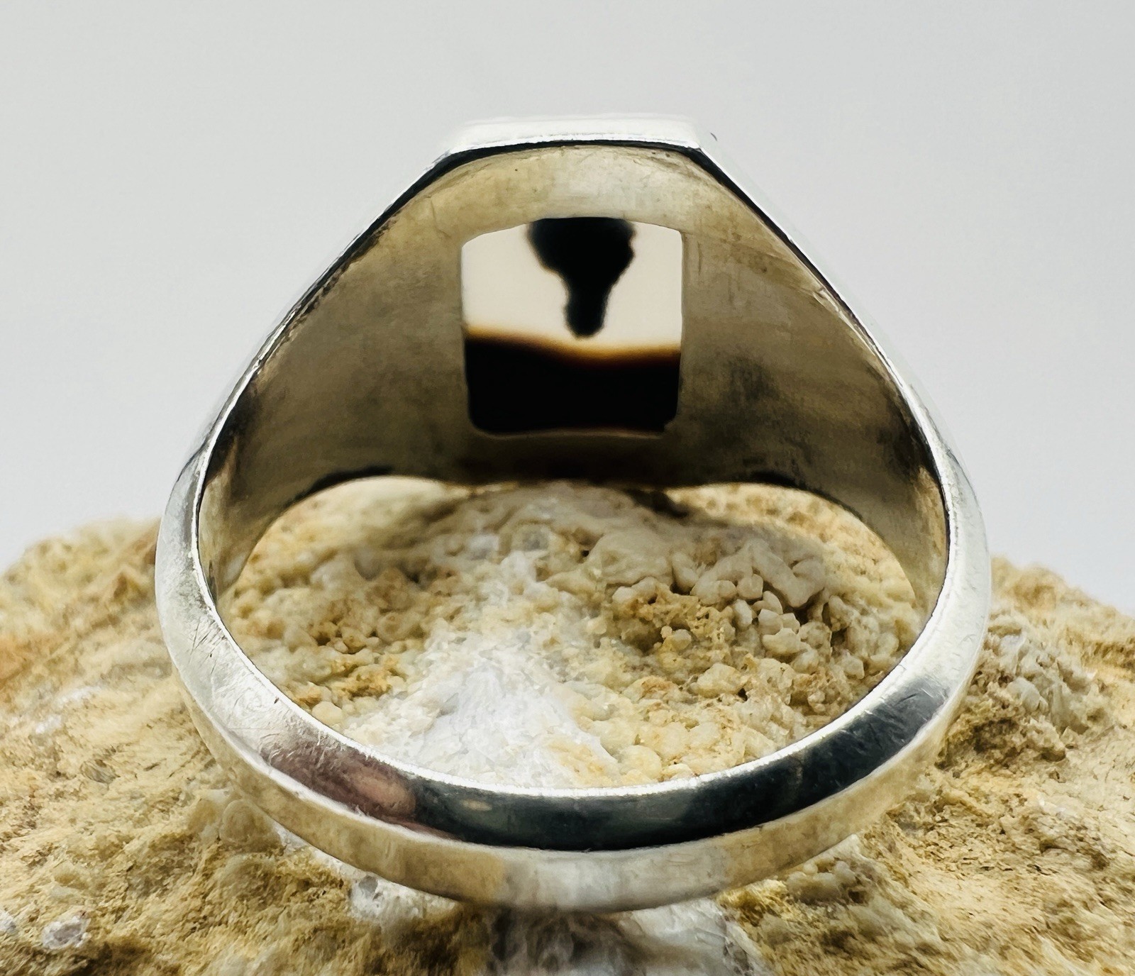 Vintage Men’s Sterling Silver Moss Agate Ring
