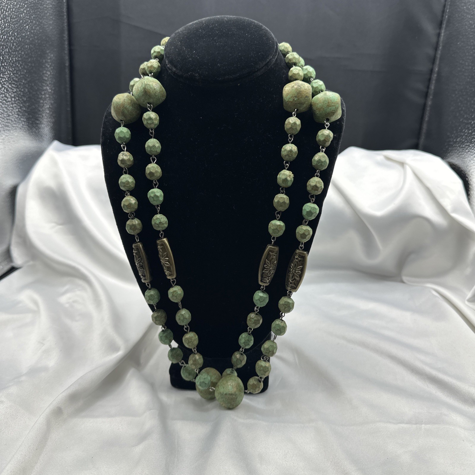 Vtg Handcrafted Extra Long Painted Beads Necklace. It’s 36” Long. See pics.