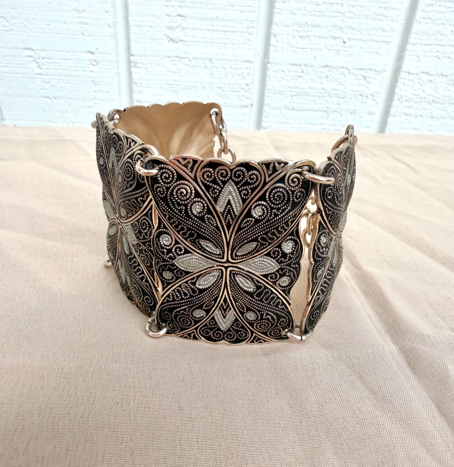 Vintage Aluminum Bracelet With 4 Panels: Made In West Germany