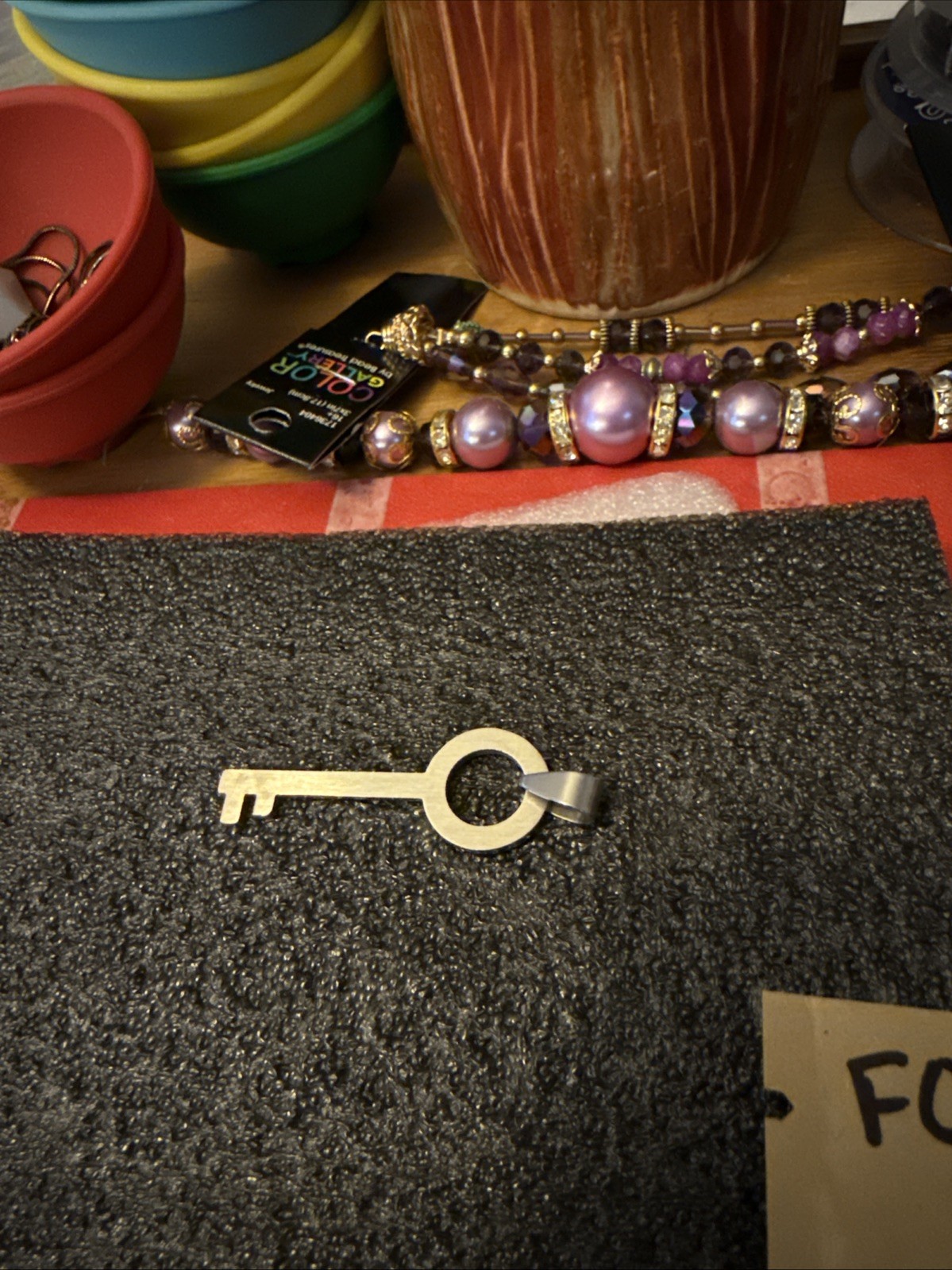 New! 40mm Stainless Steel Skeleton Key with Bail. US Seller