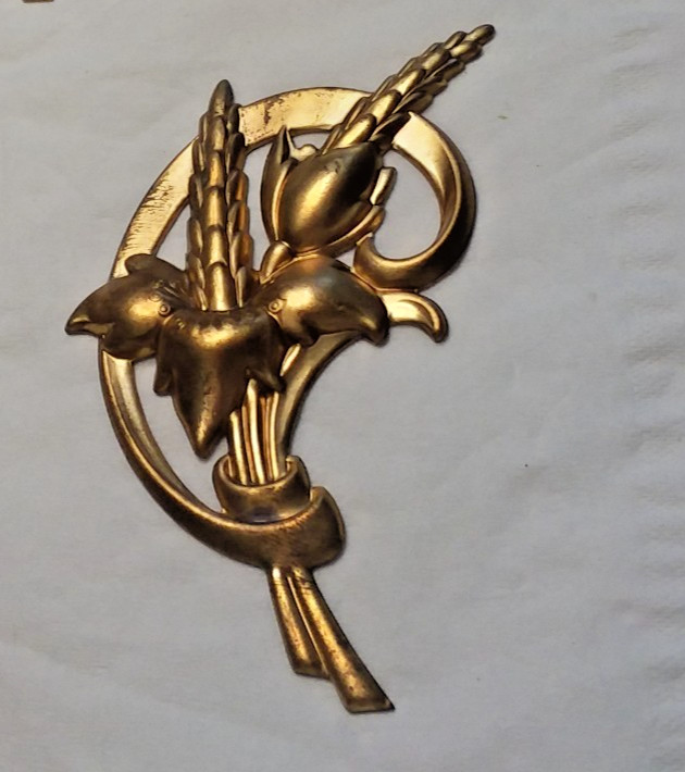 5 PCS 3″x 1.75″ Wheat Spray Brass Stampings 10-01-2020 NOS